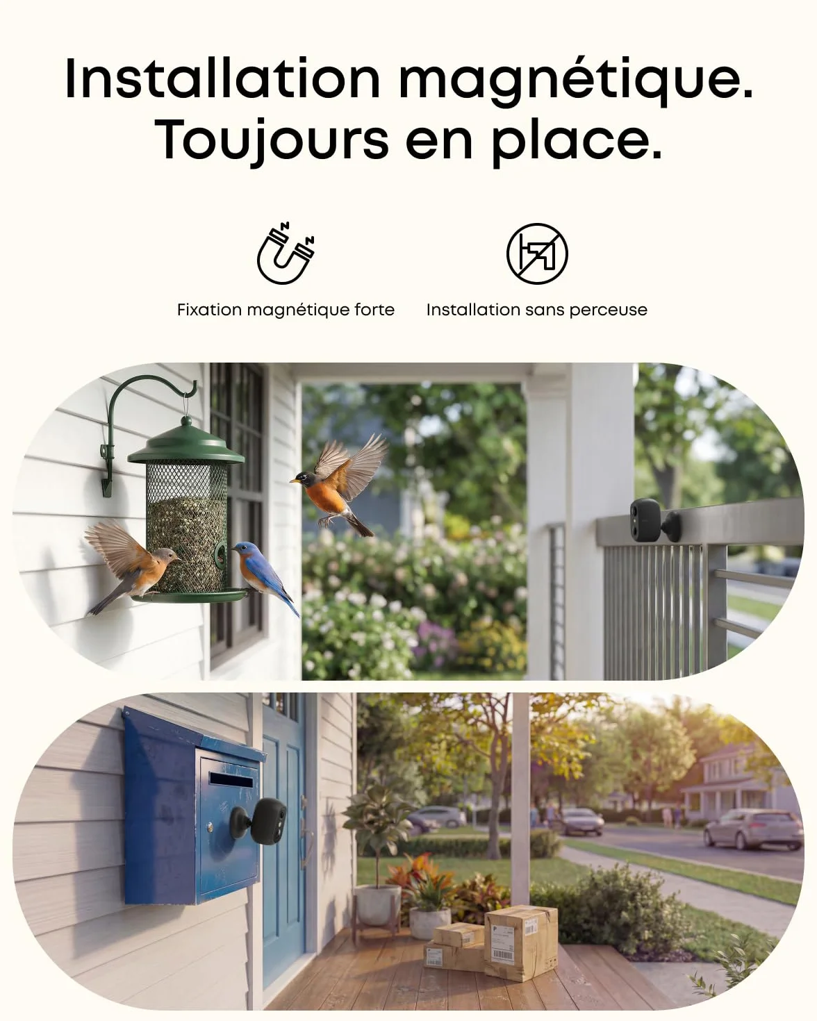 eufy Security Caméra eufyCam C35, Surveillance sans Fil, intérieur et extérieur, Support magnétique, Vision Nocturne, Stockage Local, sans abonnement, IP67, Compatible Panneau Solaire, Noire