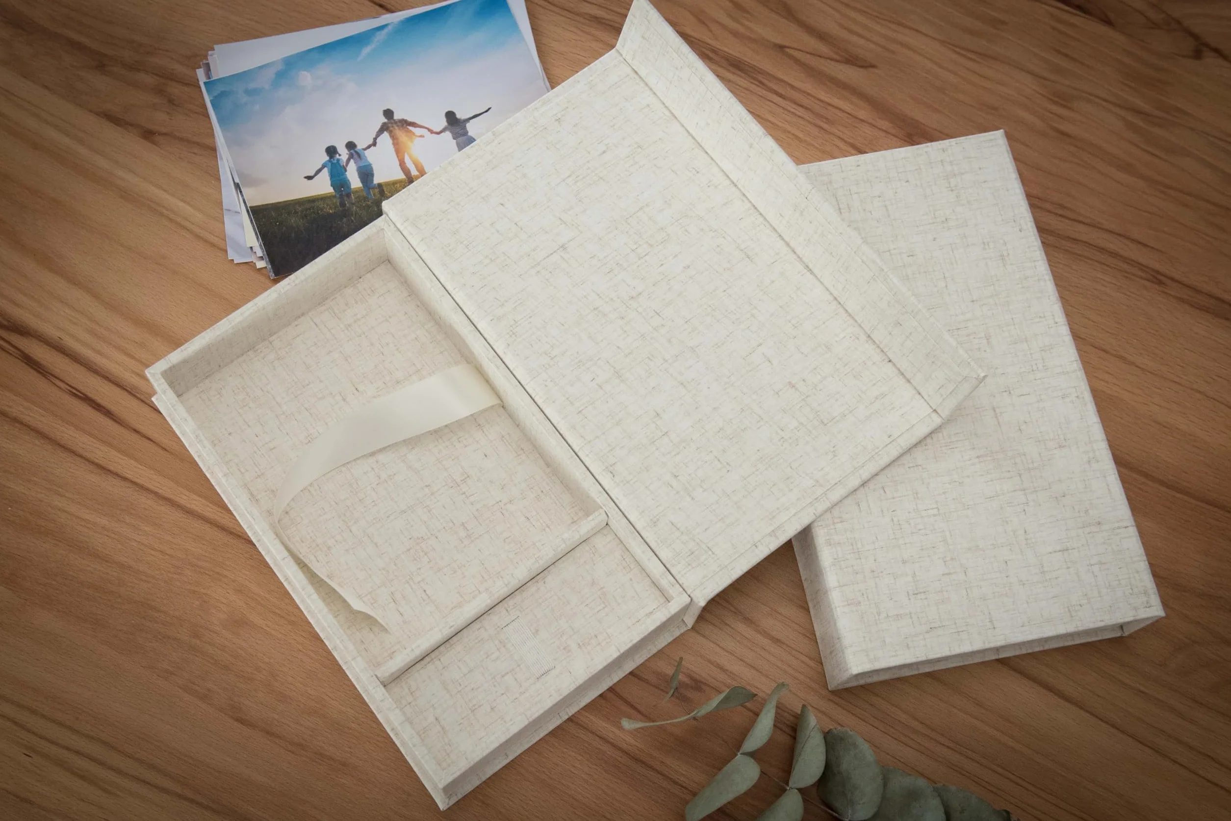 Élégante boîte photo, avec fente USB, boîte cadeau, pour clés USB et tirages photo 10 x 15 cm, boîte de rangement, boîte de rangement, boîte de rangement, boîte à souvenirs, cadeau photo (naturel, 23