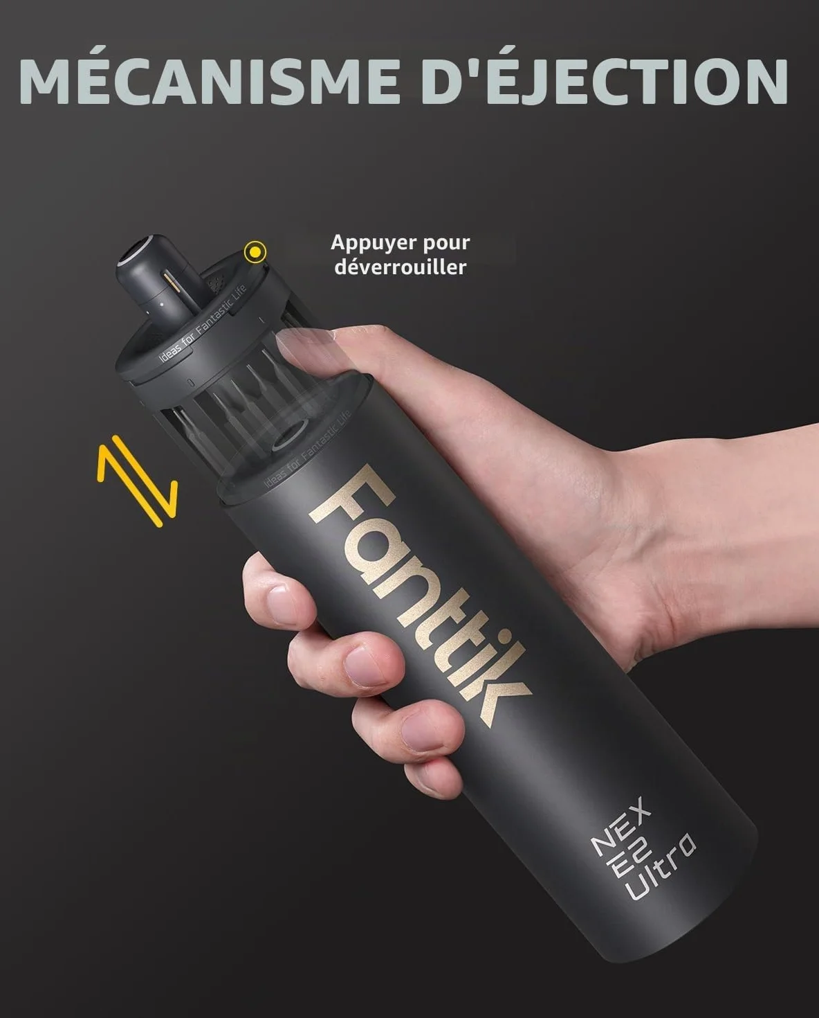 Fanttik E2 Ultra Mini tournevis électrique, couple maximal de 0,6 N.m, tournevis electrique sans fil avec 50 embouts magnétiques,convient pour téléphone portable/caméra/ordinateur portable/montre