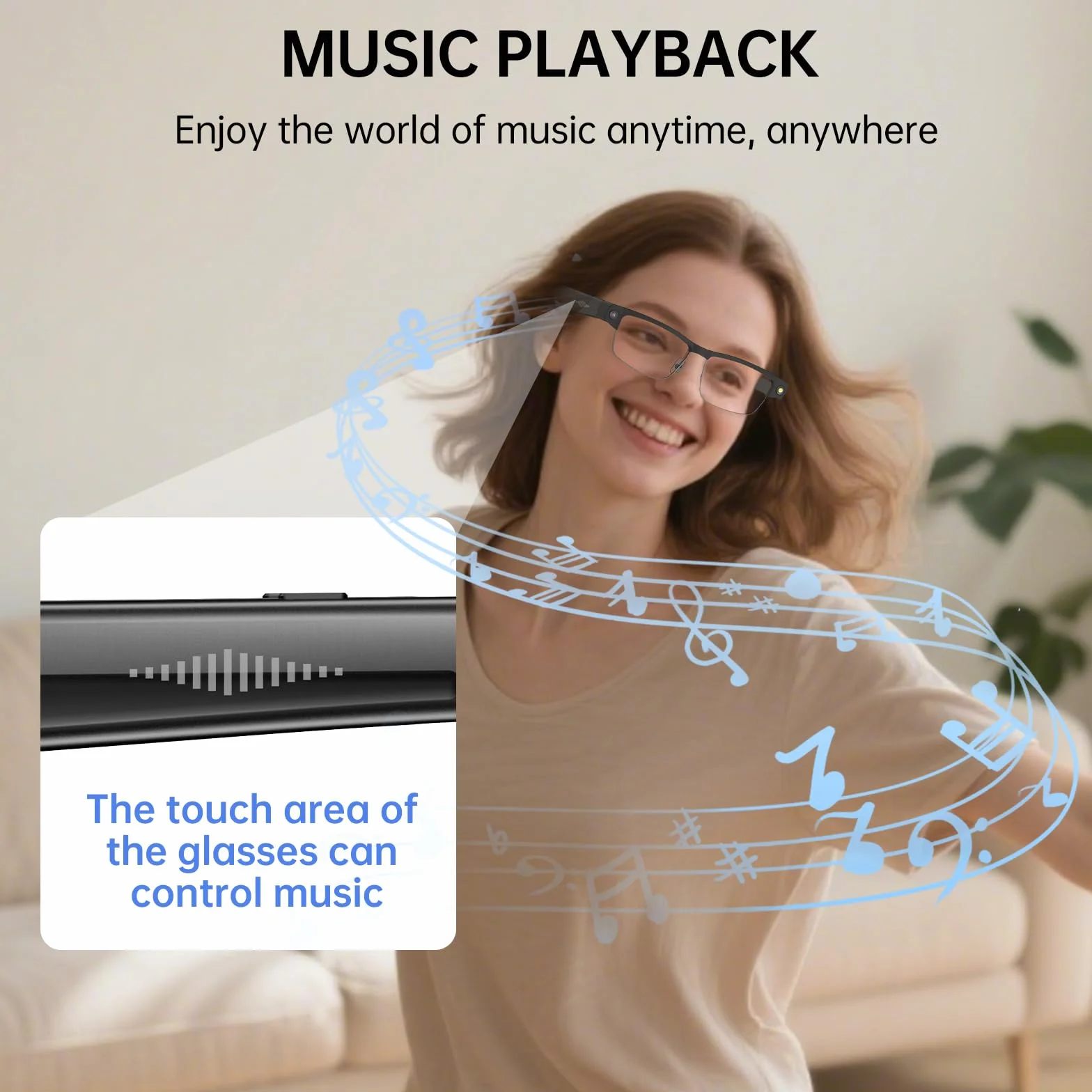 Lunettes Connectées Intelligentes avec Caméra HD 1080P – Smart Glasses avec Vidéo, Vocale AI, Audio Open-Ear, Appels & Musique, Micro ANC, Wi-Fi, Traduction et Protection UV – Pour Hommes Femmes