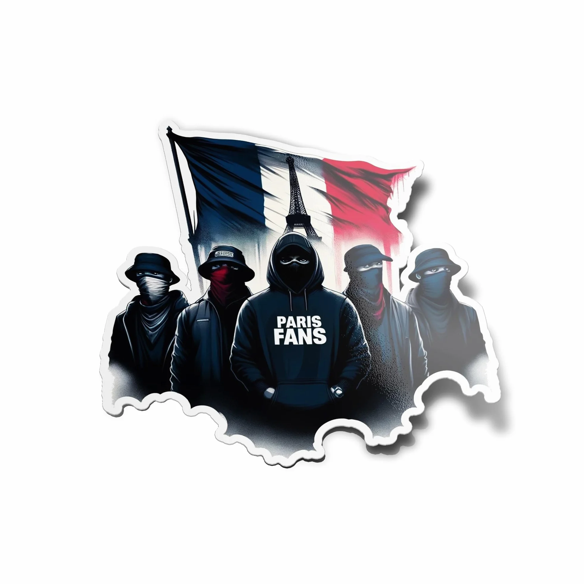 Autocollants Stickers Paris Fans Ultras – Sticker Fan de Football, Supporter Paris, Vinyle Résistant Eau & UV 9cm