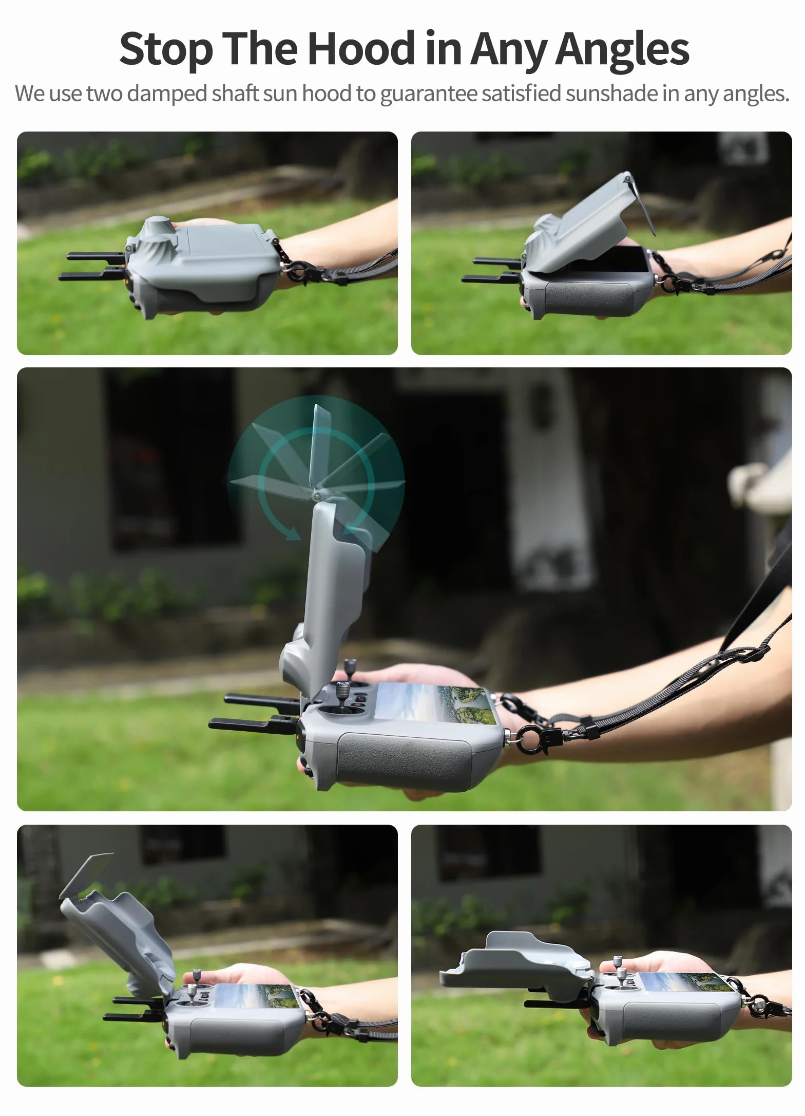 Gdraco Pare-soleil pour télécommande DJI RC avec lanière Protection solaire pour DJI Mini 3/3 Pro/Air 2S/Mavic 3/3 Pro/3 Classic/3 Cine