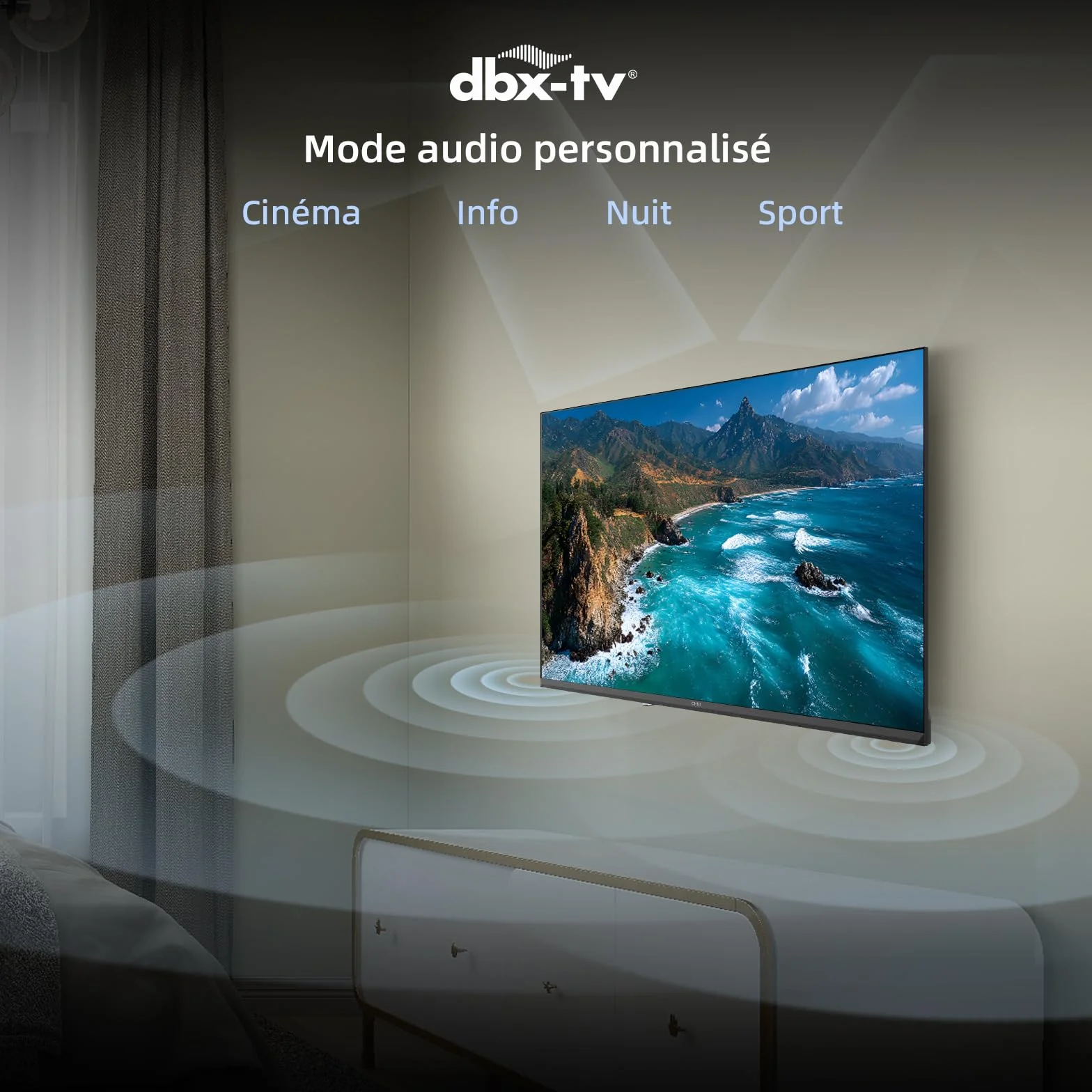 CHIQ L40FT Smart TV 40" (100 cm), Full HD, HDR10, Google TV OS, Audio Dolby & DBX-TV, Tuner Triple DVB-C/T/T2/S/S2, Chromecast Intégré, Design Métal sans Cadre