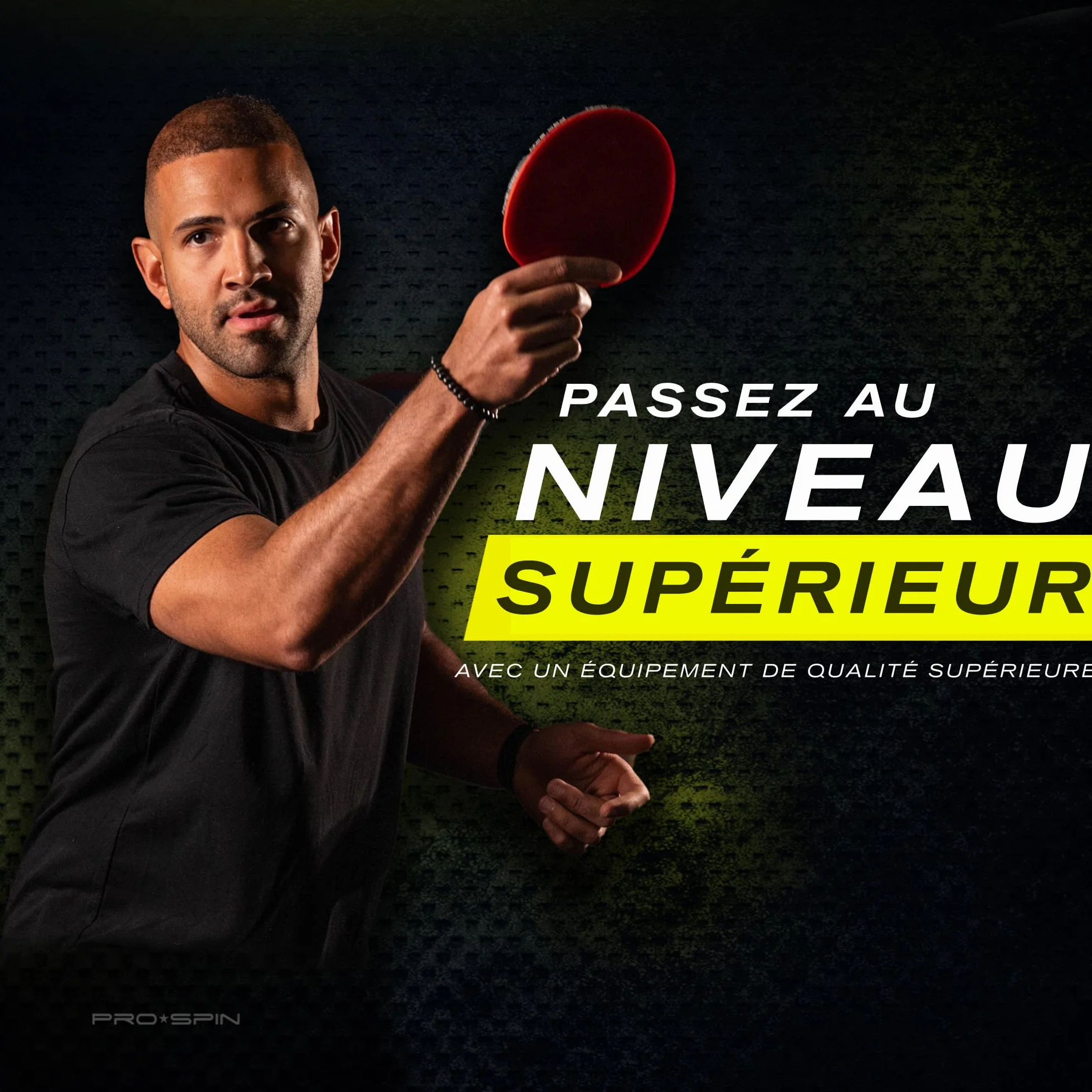 Raquette de Ping Pong PRO-SPIN Série Elite 7 Plis Fibre de Carbone Homologuée ITTF