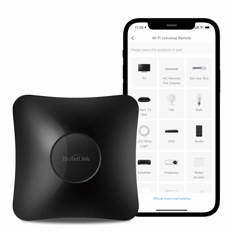 BroadLink RM4 Pro Télécommande Universelle IR/RF (Wi-FI 2.4GHz), Codes d’Apprentissage pour Maison Intelligente, TV, STB, AC, Rideaux, Compatible Alexa