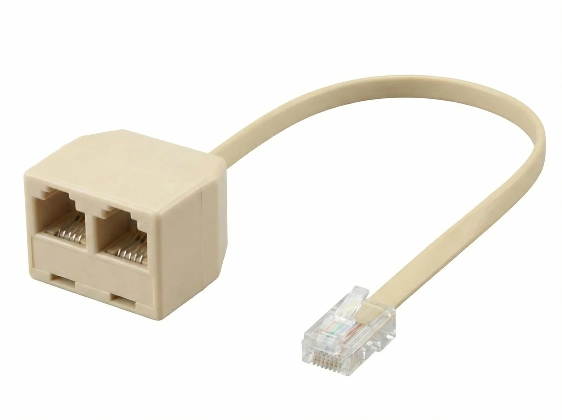 Répartiteur Téléphonique RJ11 6P4C (1 Mâle vers 2 Femelles), Adaptateur Doubleur de Prise Téléphone Fixe pour Box ADSL, Fax, Modem et Répondeur - Câble Séparateur de Ligne