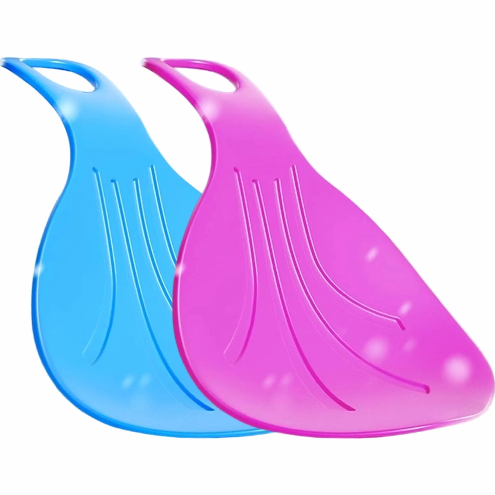 Luge à Neige 2 pièces pour Enfants avec Poignée Antidérapante, Planche de Glisse en Plastique Flexible