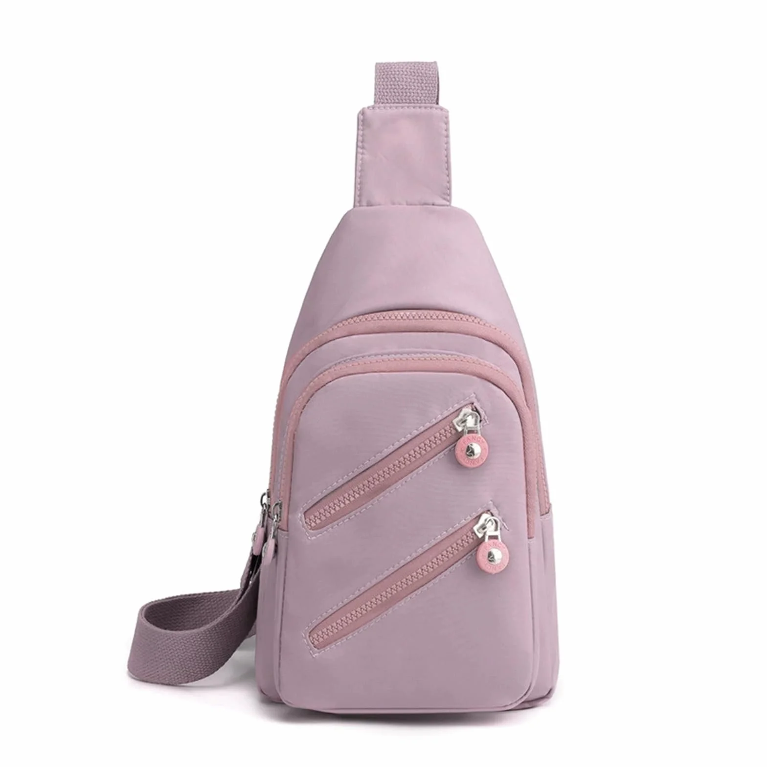 FANDARE Sac à poitrine Femme Bandoulière Sacoche traversante avec trou pour écouteurs Sac messager Outdoor