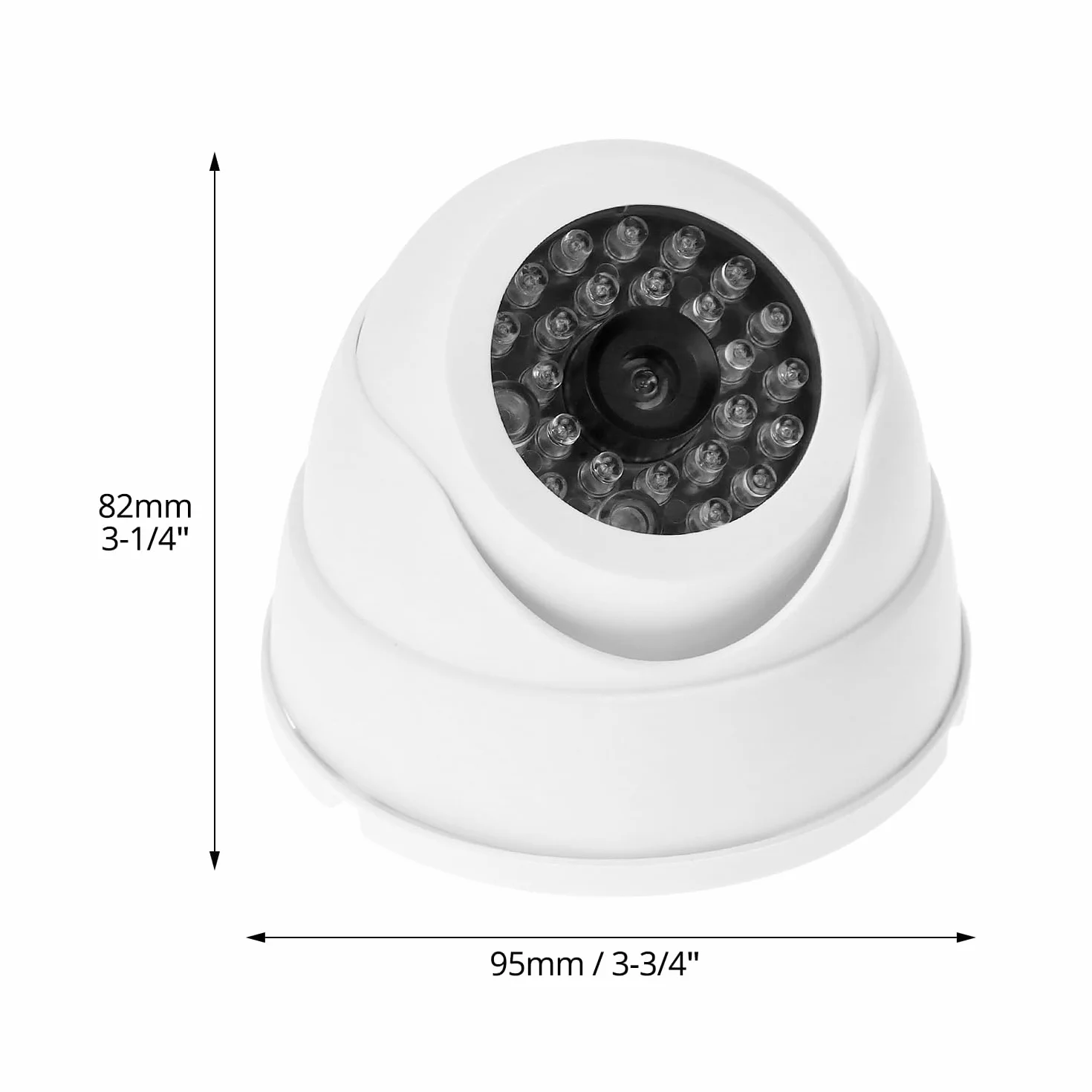 QWORK® 2X Caméra dôme factice avec LED - Fausse caméra pour intérieur et extérieur - Trompement réelle