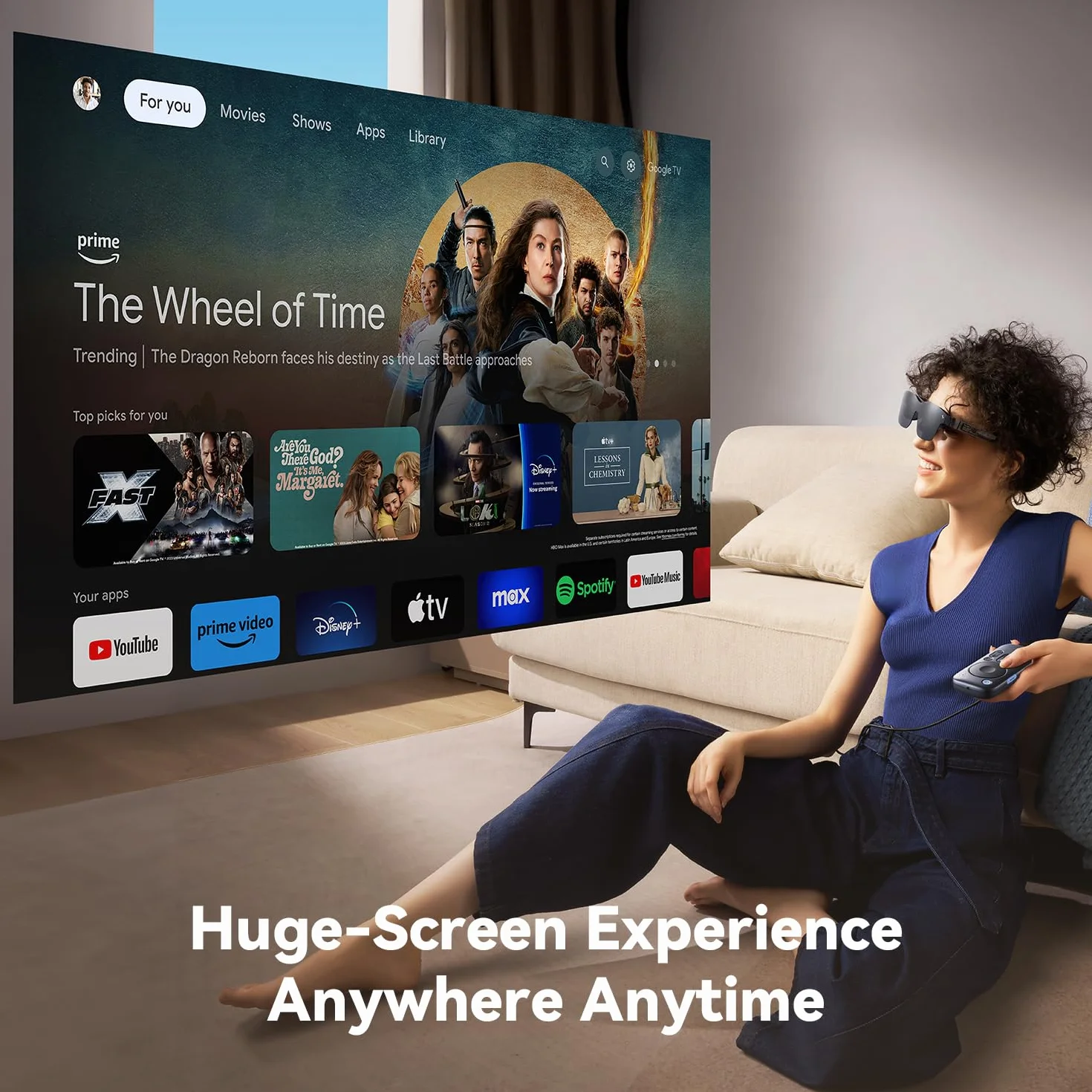 Pocket TV, appareil GTV portable certifié, compagnon pour lunettes RayNeo AR/XR (pas pour Netflix) compatible avec les lunettes RayNeo AR.