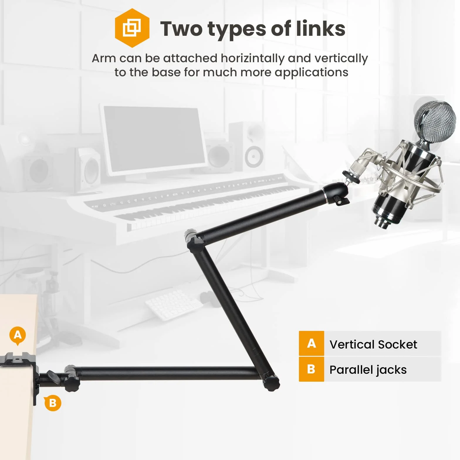TARION Support de Bureau pour Appareil Photo trépied aérien Bras articulé Flexible à 360° avec vis 3/8' et vis 3/8' à 1/4' Reflex numériques Projecteur Ring Light TKB01