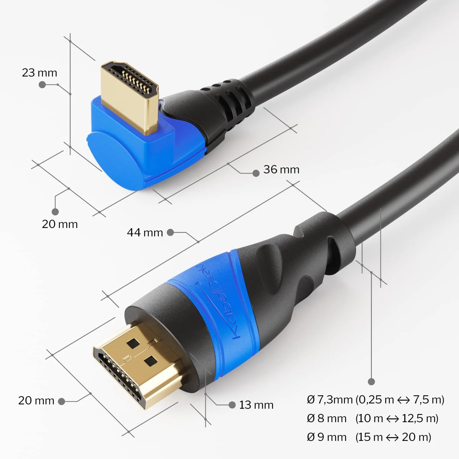 KabelDirekt – Câble HDMI 8K/4K coudé à 90° – 1,5m – blindage A.I.S., conçu en Allemagne (supporte tous les appareils HDMI comme PS5/Xbox/Switch – 8K@60Hz/4K@120Hz, HDCP, High Speed avec Ethernet)