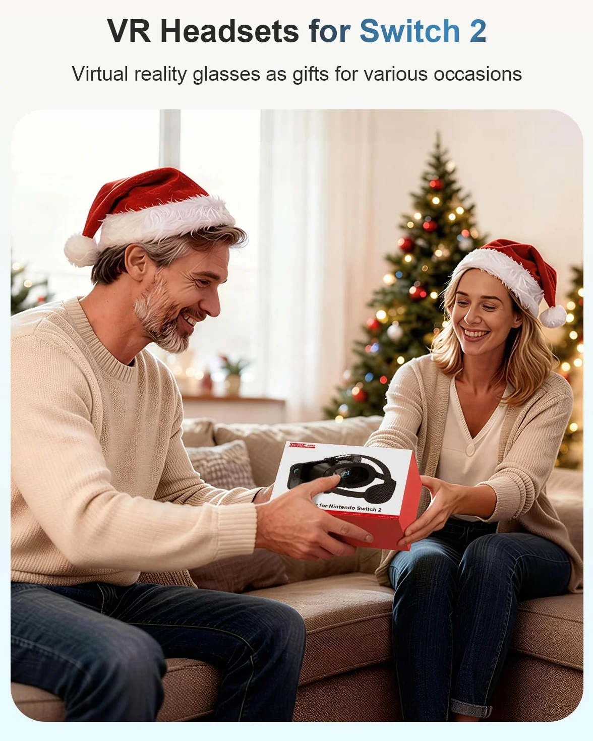 Casque VR Nintendo Switch 2 (2025) Lunettes Réalité Virtuelle Lentilles HD Réglables Sangle Confortable Noir