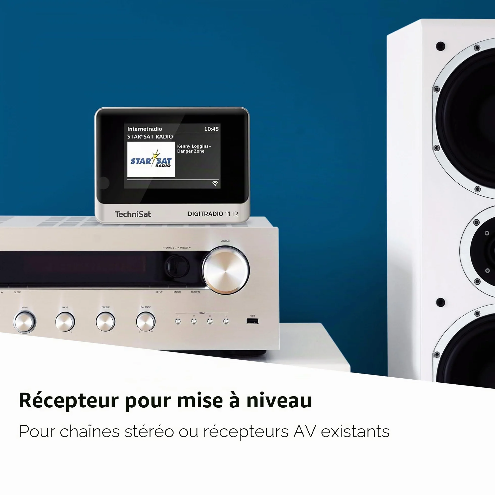 TechniSat DIGITRADIO 11 IR Adaptateur Dab+ et Radio Internet (Wi-FI, écran Couleur, Bluetooth, télécommande, réveil, sans Haut-Parleur, idéal pour la Mise à Niveau des systèmes Hi-FI existants)
