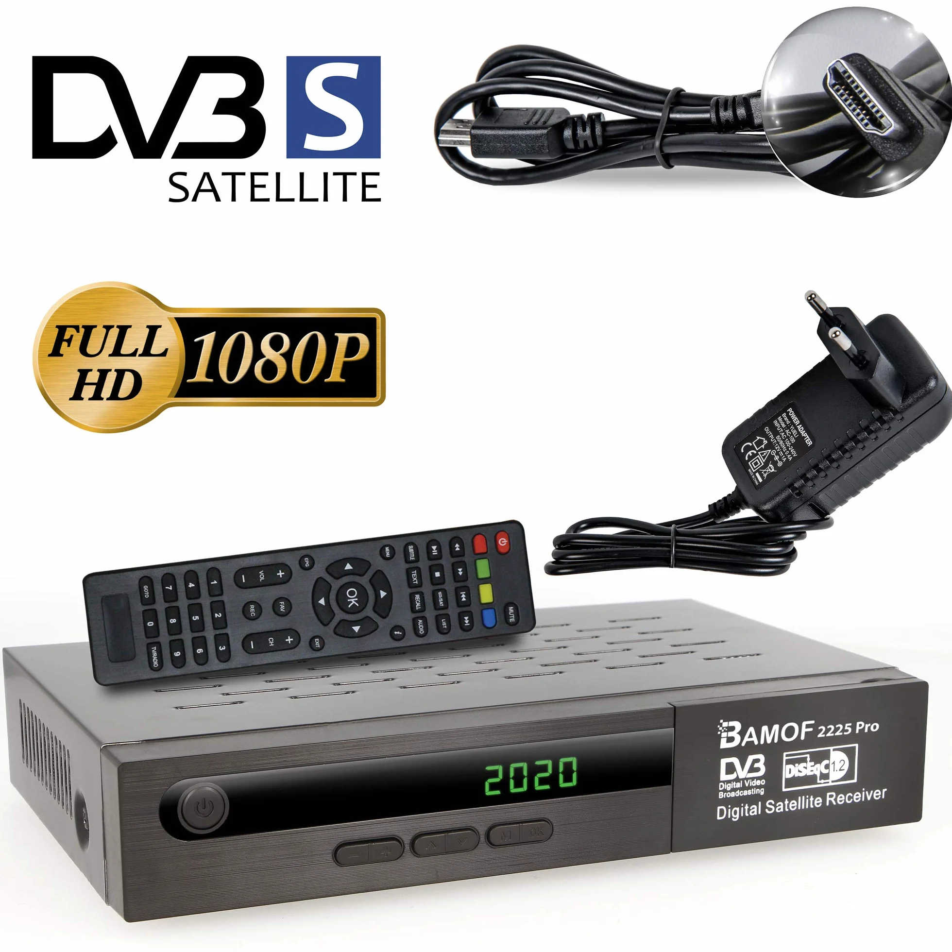 Récepteur Satellite Numérique HD-Line 2225 Pro HDTV DVB-S2 HDMI Full HD 1080p