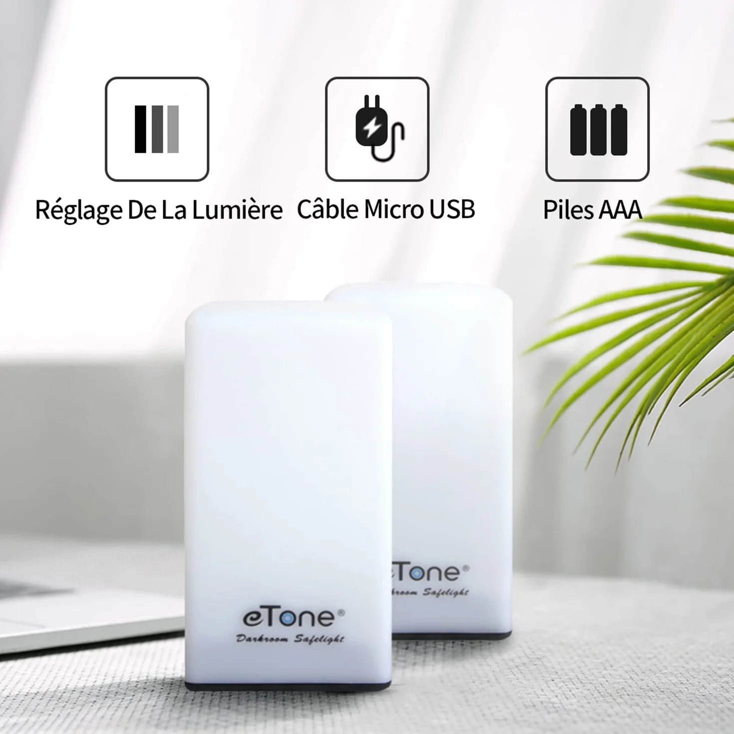 eTone Lampe inactinique (lumière rouge) portable pour chambre noire, longueur d'onde de 635 nm avec câble USB, adaptée au traitement des films N&B et du papier photographique noir et blanc