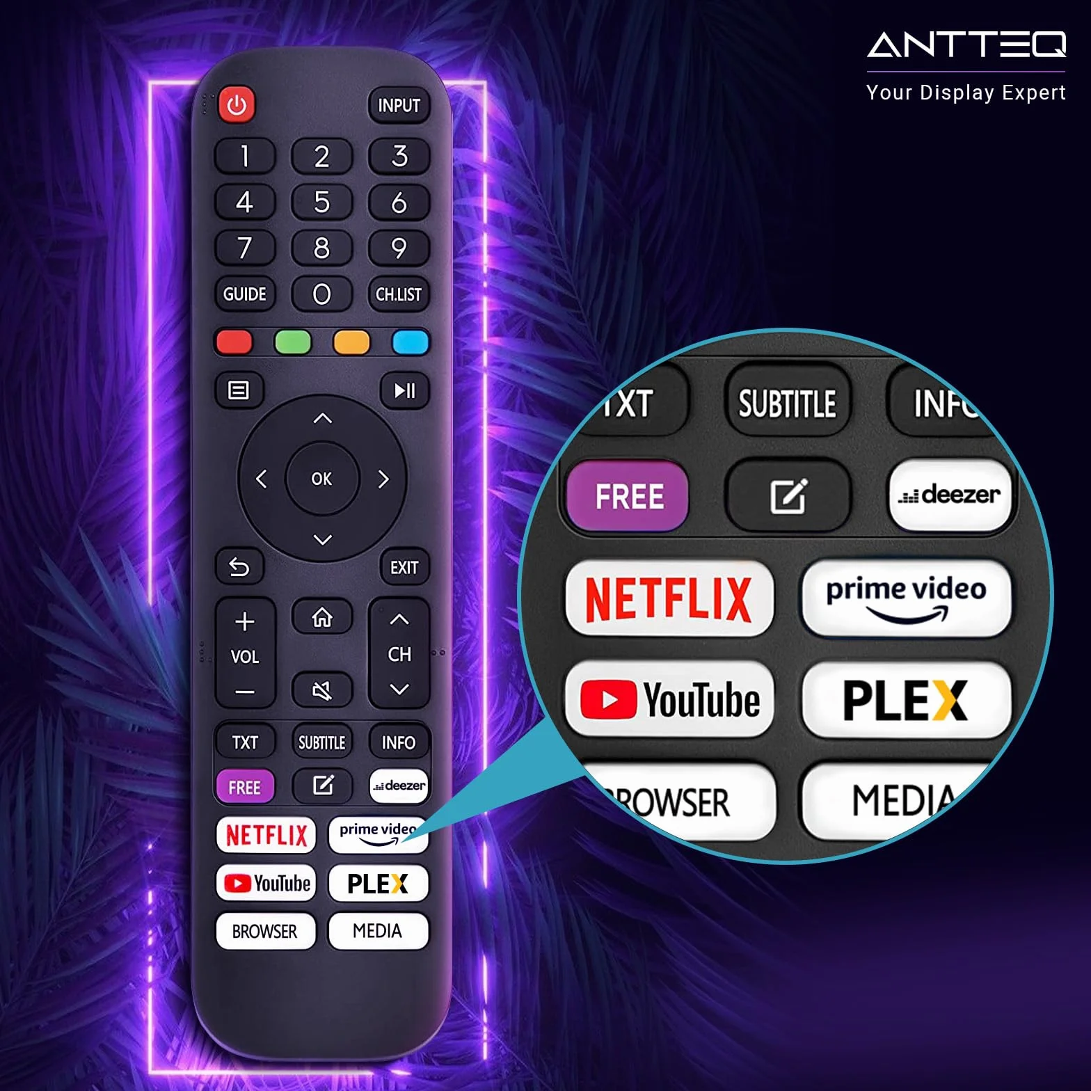 Antteq V25-AF3Q1 Smart TV 25 Pouces (64cm) Full HD,Vidaa OS Télévision avec Triple Tuner Appli Mobile,APP Store,Netflix/DAZN/WiFi, HDMI