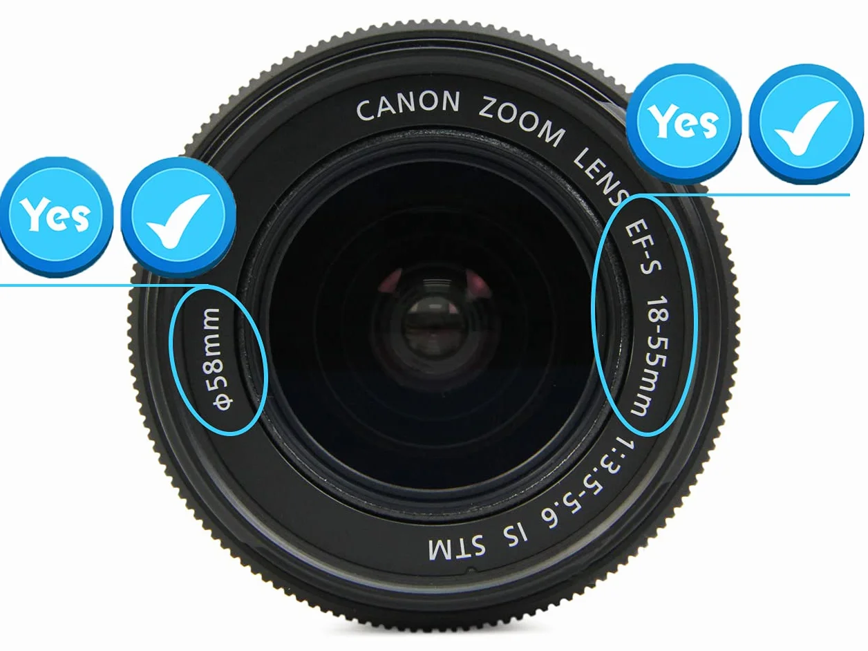 58mm Bouchon d'Objectif Cache Objectif pour Canon EF-S 18-55mm f/3.5-5.6 is II/STM/f/4-5.6 is STM Kit sur Canon EOS 4000D 2000D 1300D 1200D 850D 800D 760D 750D 700D 650D 600D 550D 500D 300d 250D 200D