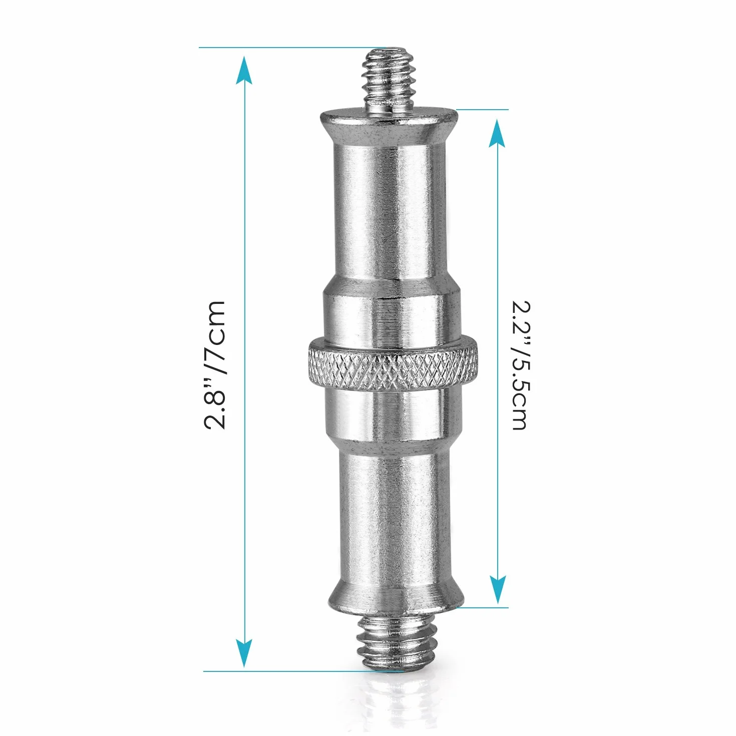 NEEWER 2 pièces Standard 1/4 à 3/8 Pouces convertisseur mâle en métal Adaptateur à vis fileté Goujon pour Support d'éclairage de Studio, récepteur de Flash sans Fil, déclencheur - ST24