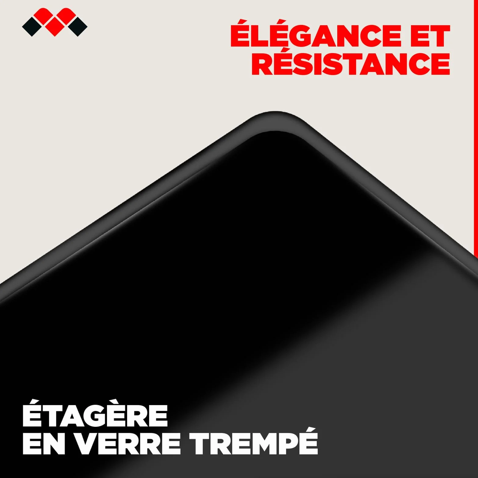 Meliconi ROTOBASE ELITE M, Support Rotatif pour Moniteur et Téléviseur, Base Pivotante 360°, Capacité 70 kg, Verre Trempé, Made in Italy, Noir