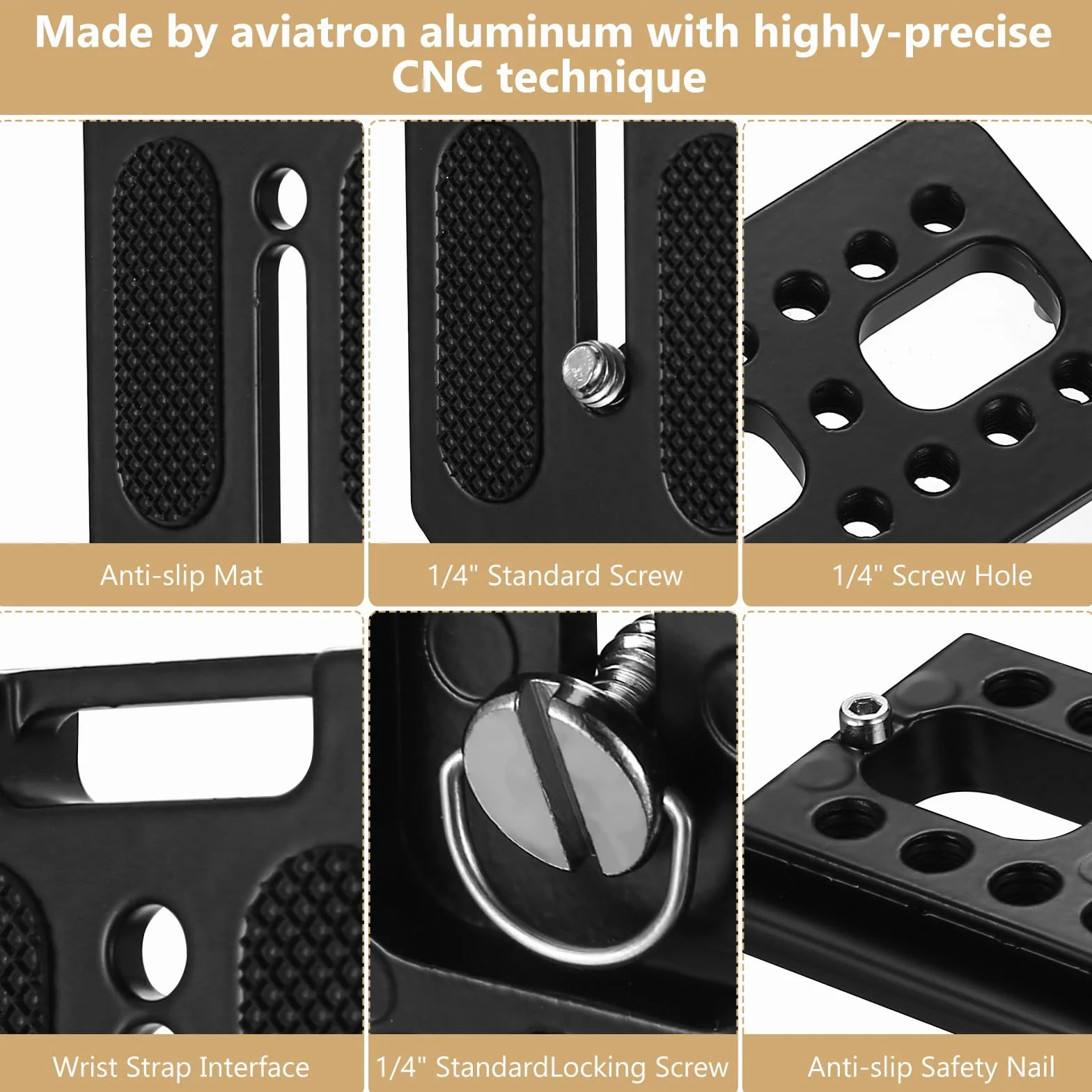 Support en L pour appareil photo reflex numérique Arca Swiss à dégagement rapide, support horizontal vertical pour trépied d'appareil photo avec vis de 6,35 mm, compatible avec les trépieds DJI Canon