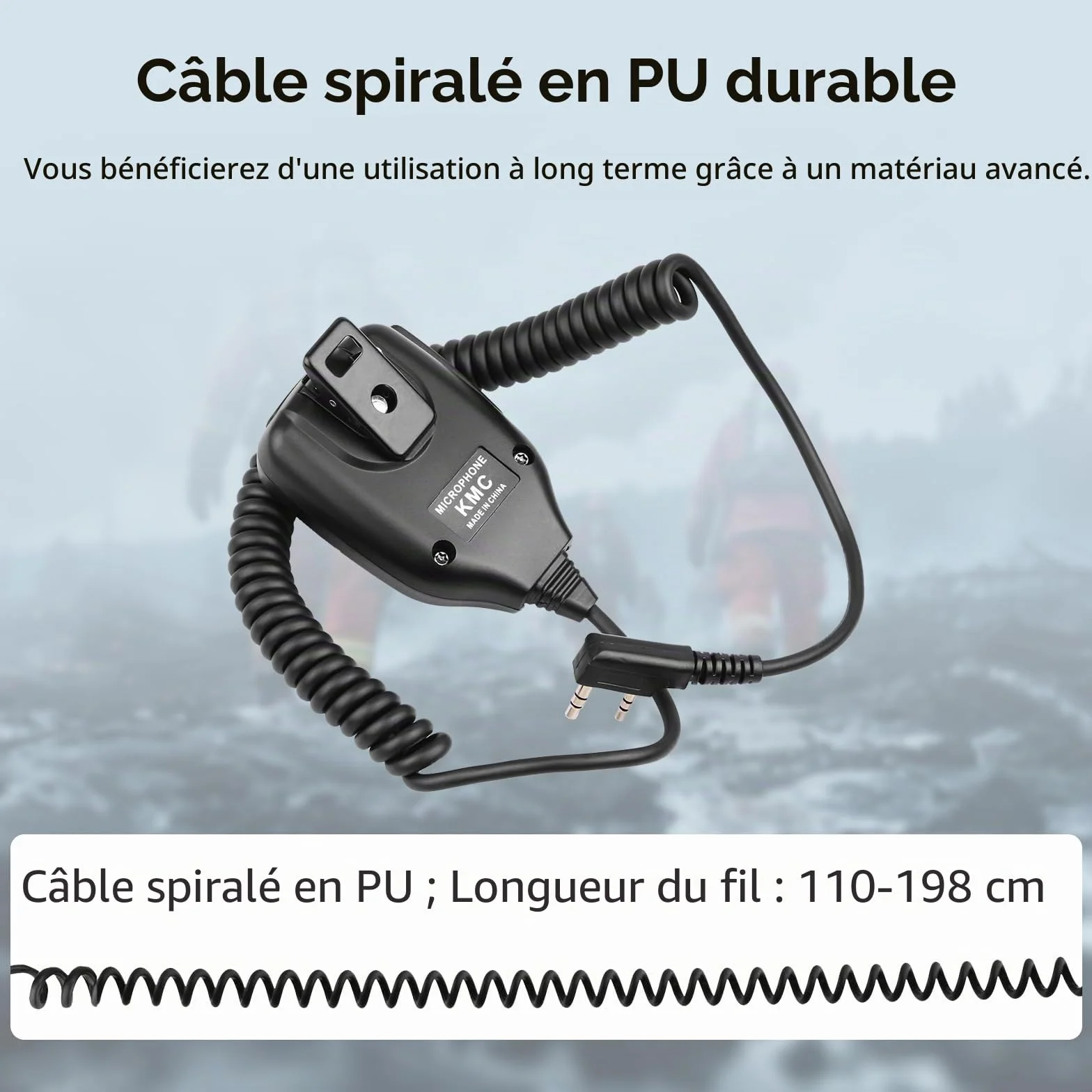 Retevis Talkie Walkie Micro 2 Broches Haut-Parleur Microphone Compatible avec Baofeng UV-5R BF-888S BF-88E RT24 RT27 H777 RT668 WOUXUN Kenwood TYT HYT Talkies Walkies pour la Chasse et Le Tir (2 Pcs)
