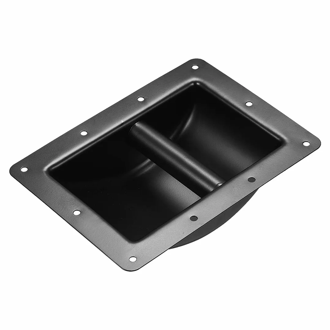 sourcing map Poignée Haut-Parleur Encastrée Support Préhension Style Poche Haut-Parleur Remplacement pour Armoire Audio Poignées en Métal Noir
