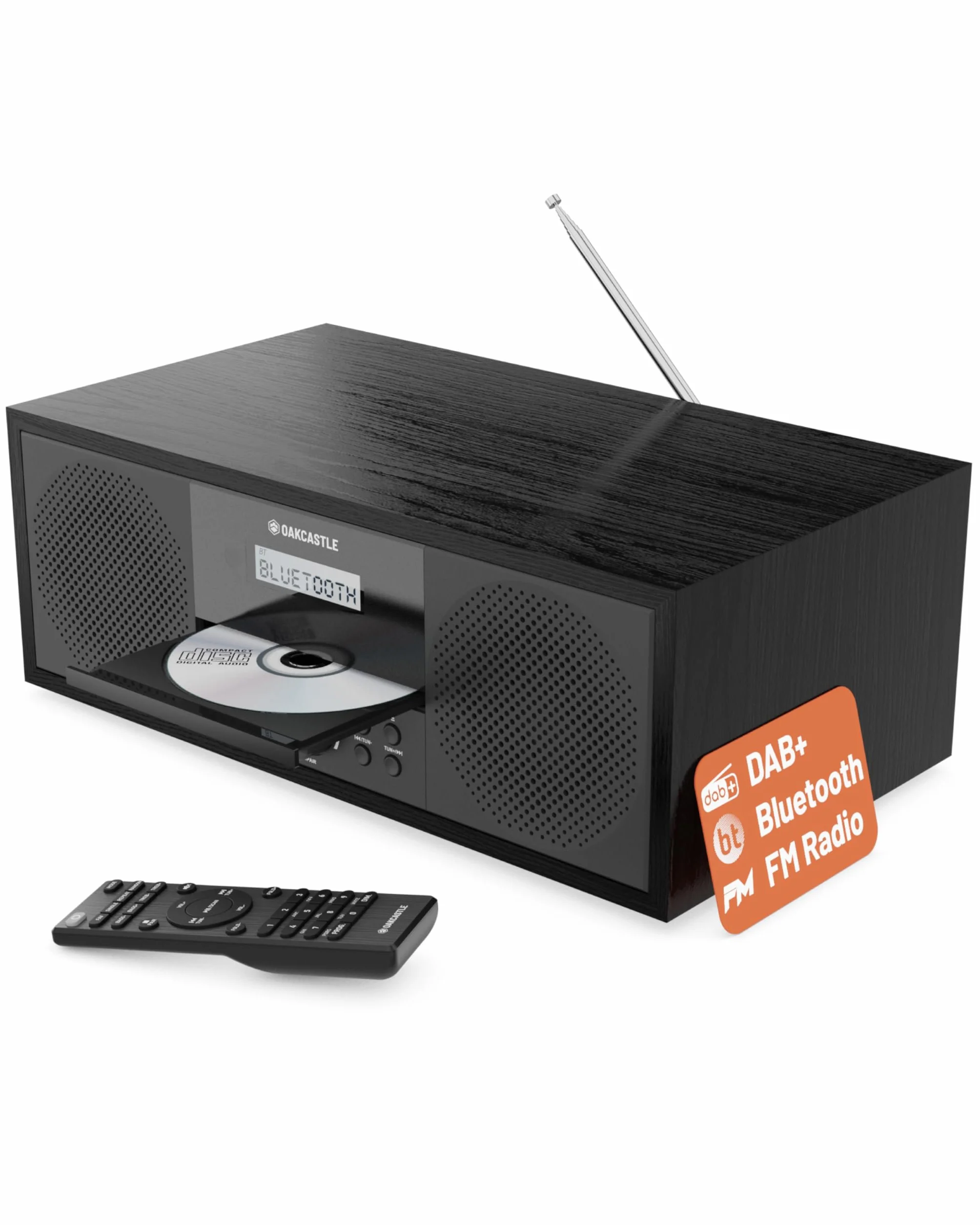 OAKCASTLE DAB500 Radio Dab+ Bluetooth Lecteur CD Système stéréo 60W pour Maison