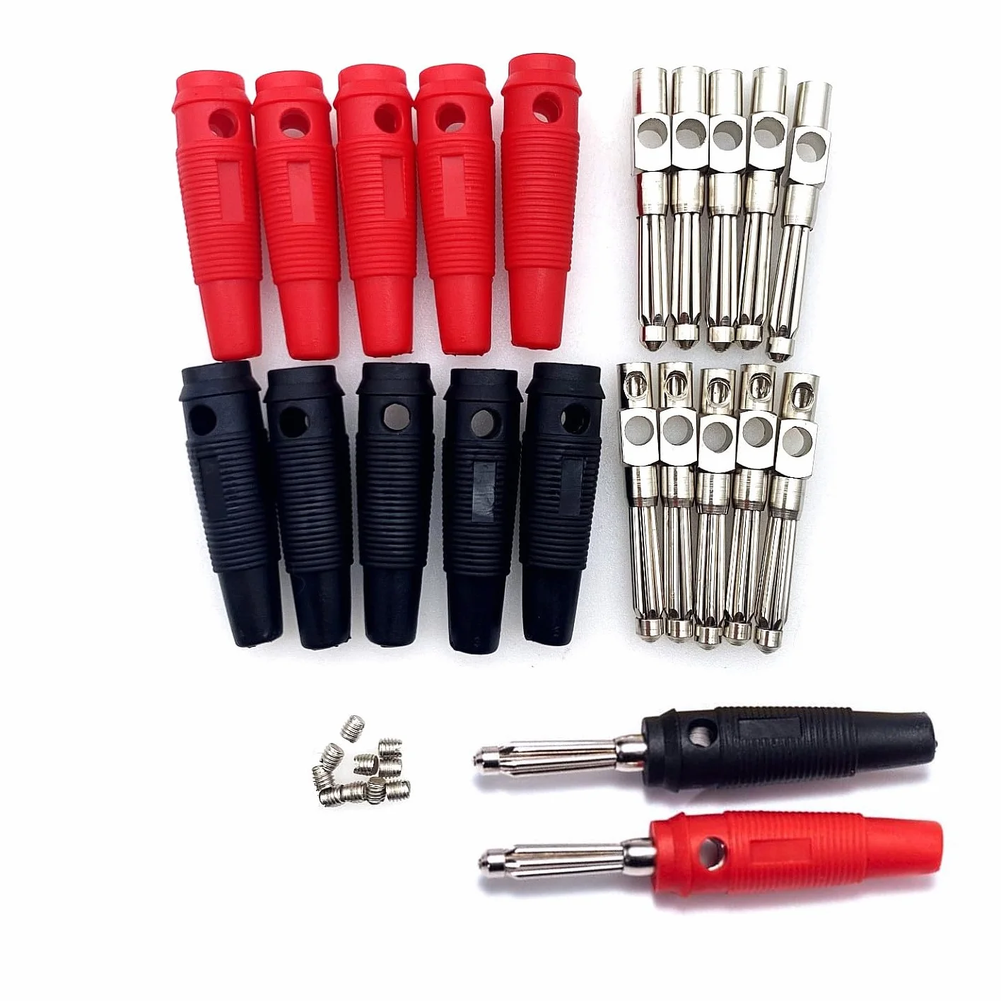 Prise banane 4 mm 32 A connecteur mâle empilable sans soudure adaptateur câble haut-parleur enveloppé sécurité ISO 10 pièces