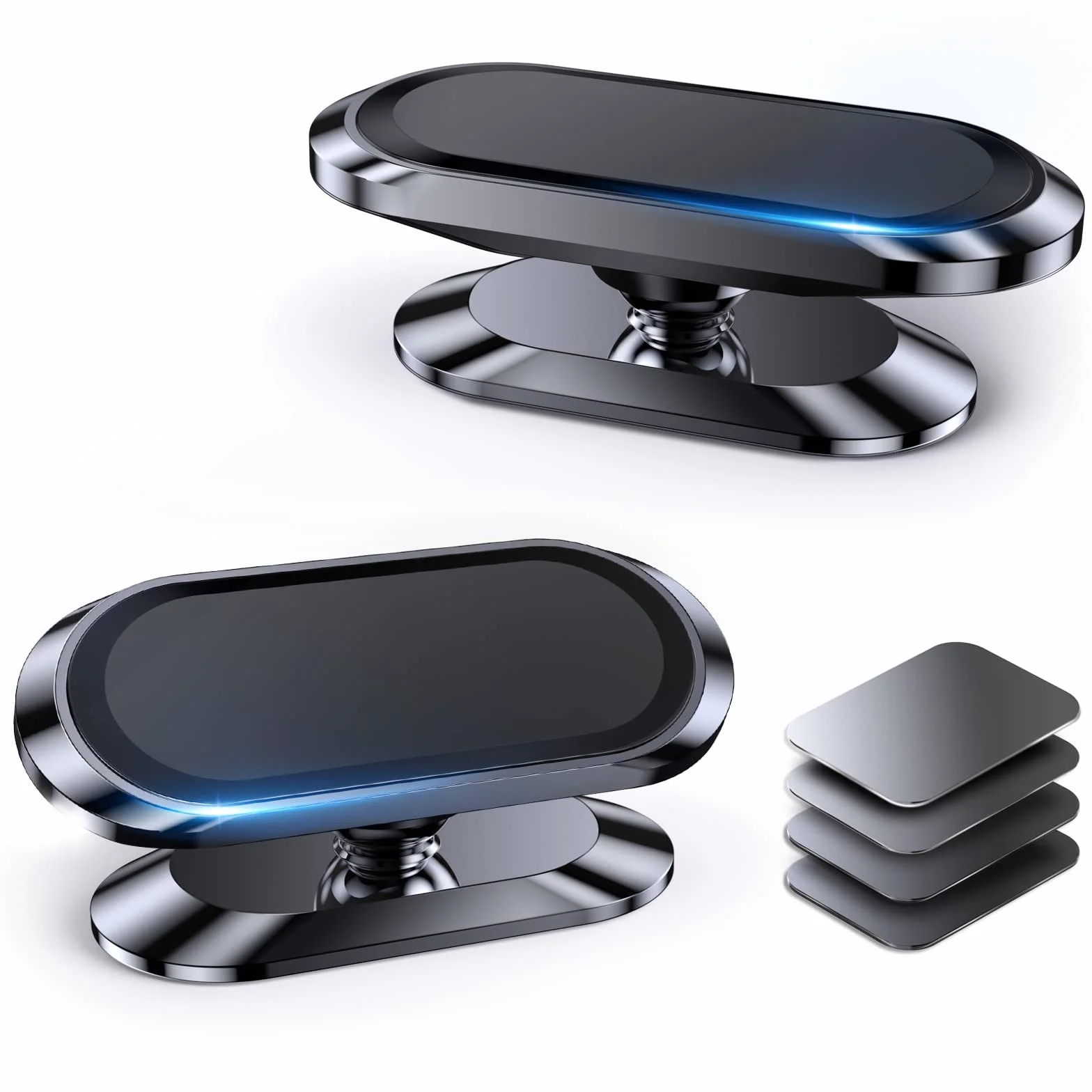 Coolpow Support Telephone Voiture Magnetique 【Lot De 2】Aimant Telephone Voiture【360°】Porte Telephone Voiture Portable Aimanté Adhésif Accessoire Voiture pour iPhone 17 Pro Max 16【avec Plaque de métal】