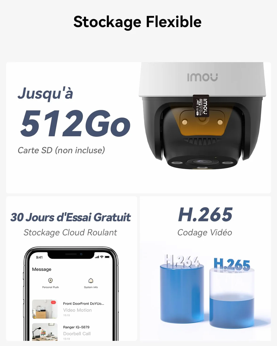 Imou 2K 3MP Caméra Surveillance WiFi Extérieure 360° Vision Nocturne Couleur 30M IP66