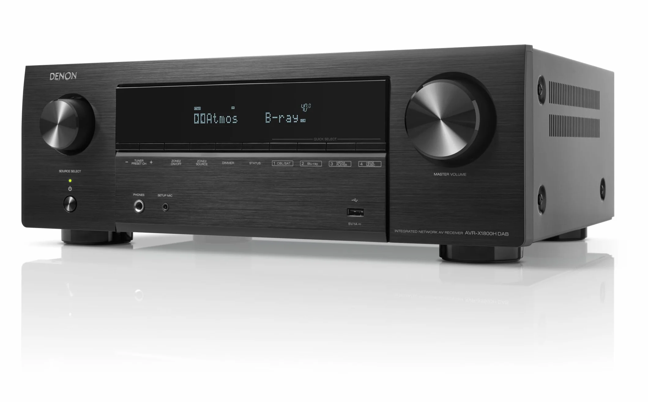 Denon AVR-X1800H Amplificateur AV Home Cinéma 7.2 Canaux 175W HDMI 8K HEOS Dolby Atmos DTS:X Noir
