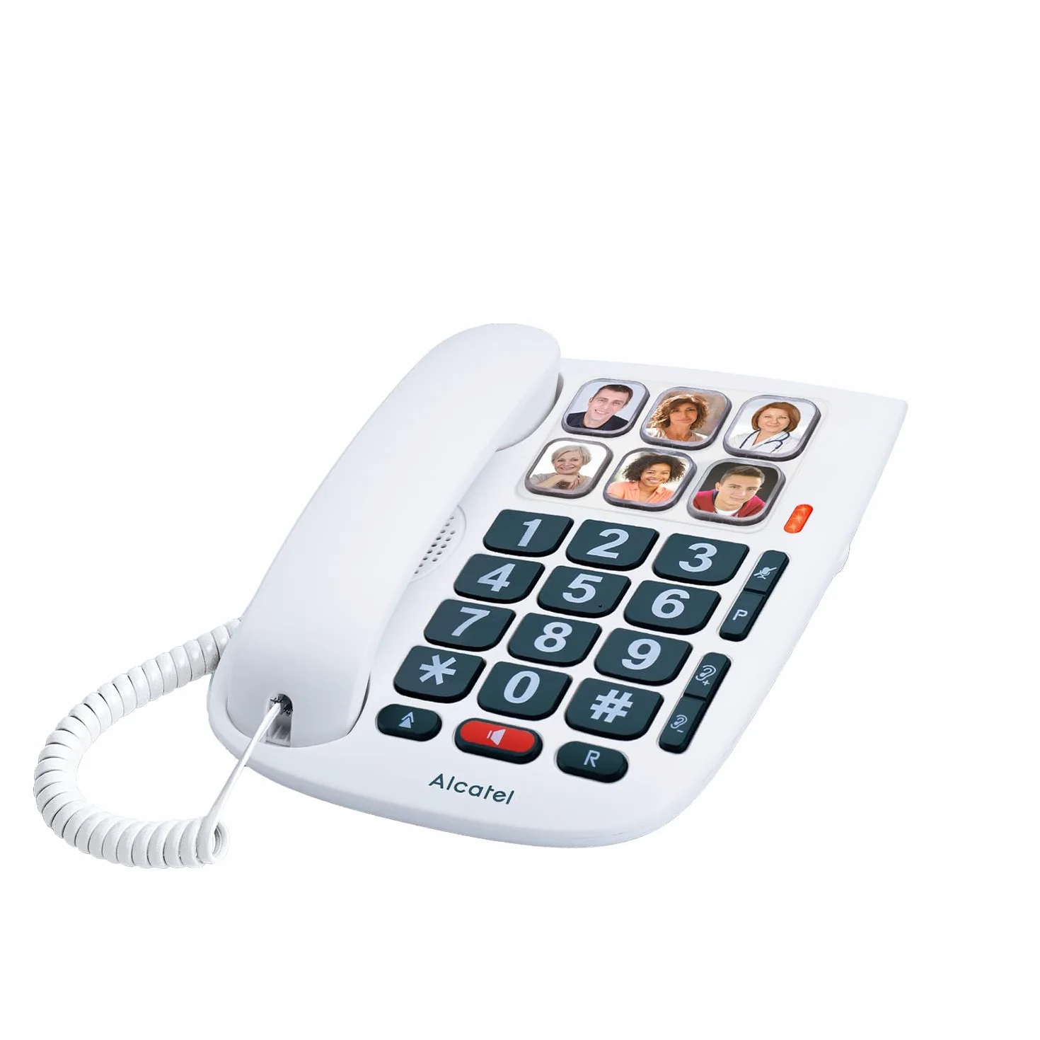 ALCATEL TMAX 10 - Téléphone Fixe Filaire Senior - Grandes Touches - Mains Libres - Indicateur Lumineux D'Appel Entrant - Touches Avec Photos - Compatible Aides Auditives - Blanc