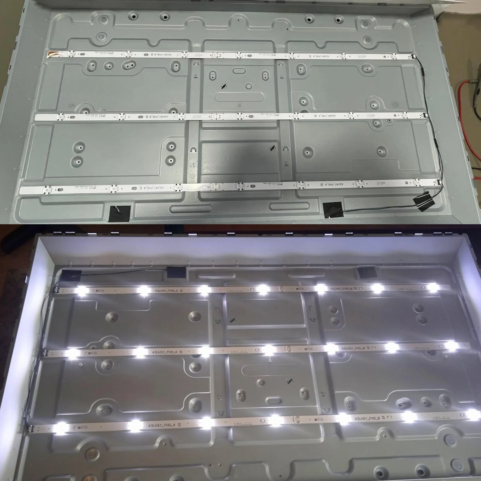 Bande de rétroéclairage LED for 7 lampes compatible for Innotek 17Y 43 pouces - Type A 43UJ6300 43UJ6307 43LJ594V HC430DUN SSC_43LJ61_FHD 43UJ630V 43UJ634V Bande lumineuse TV