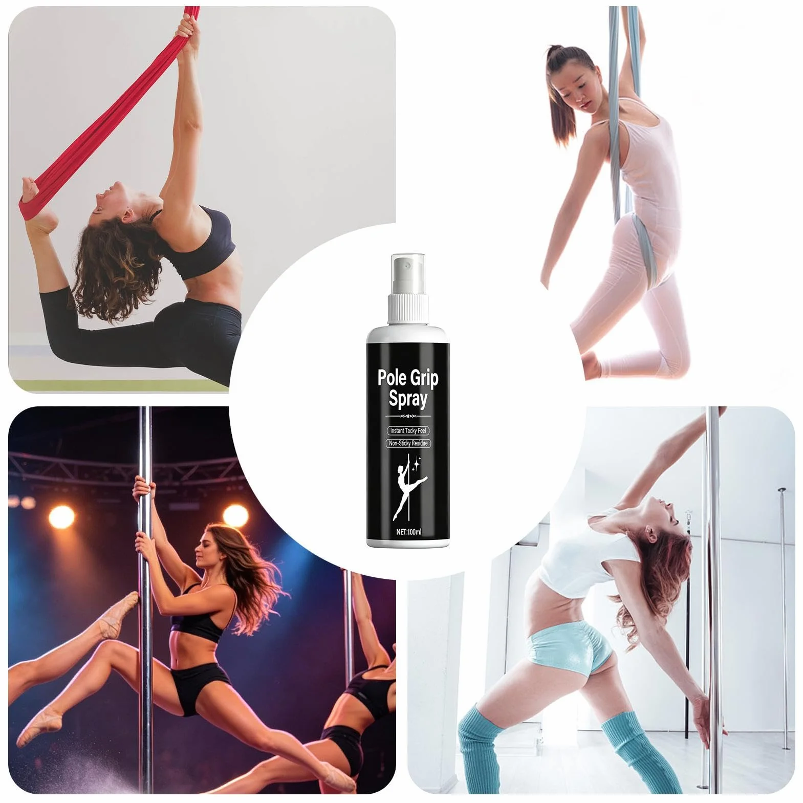 Spray Grip pour Pole Dance - Brume Asséchante 100ml - Renforçateur d'Adhérence - Entraînement, Gym, Yoga, Fitness