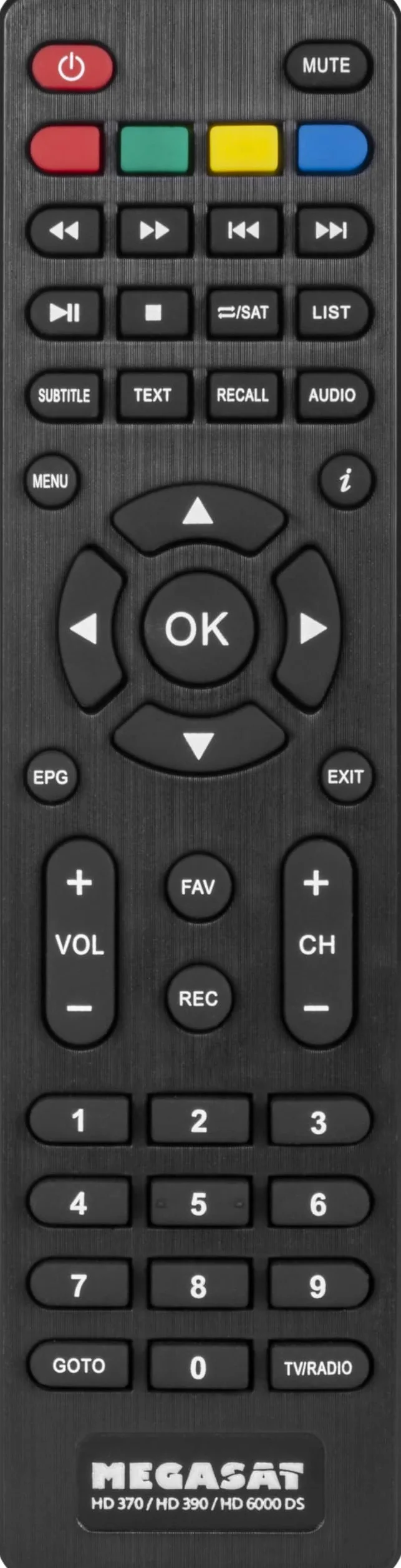Megasat HD 390 – Récepteur Satellite HD (DVB-S/DVB-S2, Lecteur multimédia, HDMI, Péritel, 2 × USB, écran) – Noir