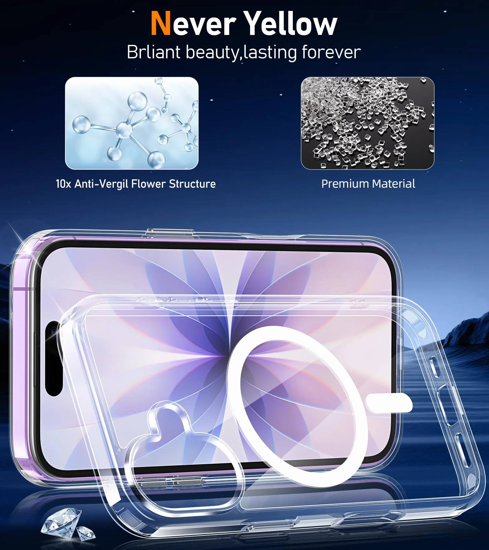 ivencase 5 in 1 Magnétique Coque pour iPhone 17 avec 2 Verres Trempés et 2 Caméra Protecteur, Compatible MagSafe Dos Anti Rayures Coque Antichoc TPU Bumper Coque pour iPhone 17 6,3" - Transparent