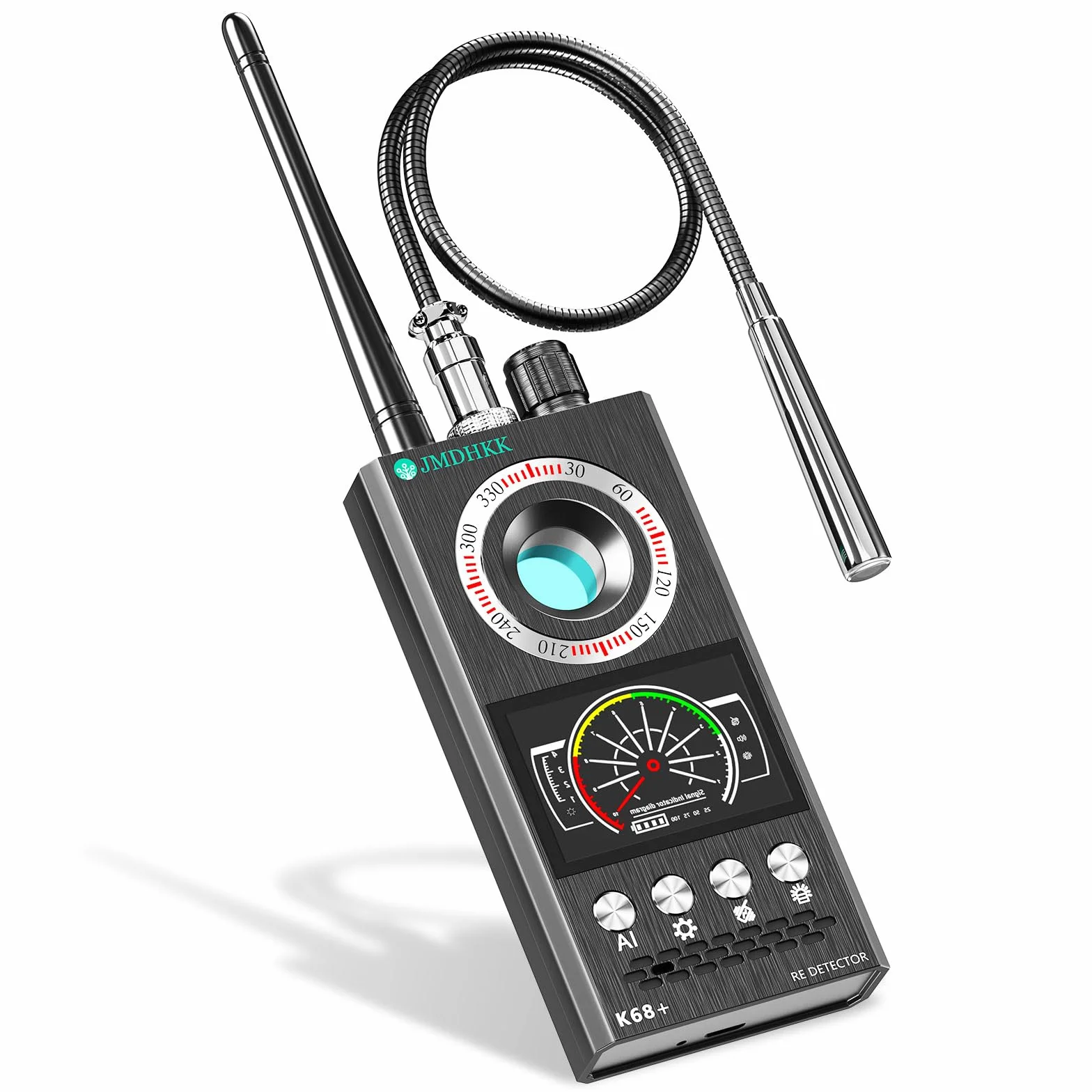 JMDHKK Détecteur Caméra Espionne et Micro Espion, Traceur Magnétique et Signal sans Fil pour Maison, Bureau, Hôtel, Voiture – Protection Vie Privée pour Sécurité et Voyage (Gris)