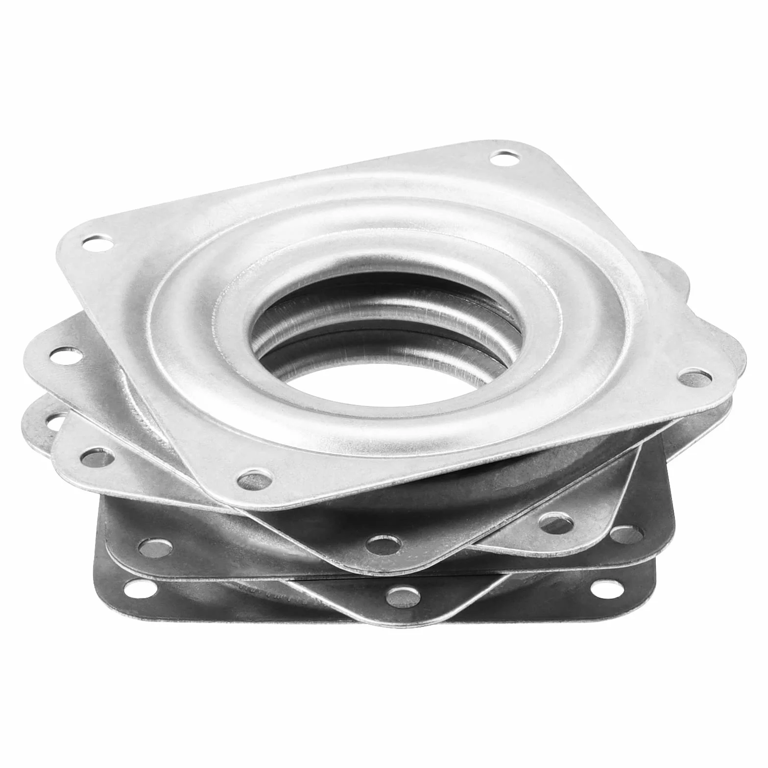 Lot de 10 Plateaux Rotatifs Carrés de 71 mm, en Métal, Roulements à Billes, Rotation à 360 Degrés, Pivotement Lazy Susan avec vis pour Étagère de Cuisine, Support TV, 30 kg, Argent