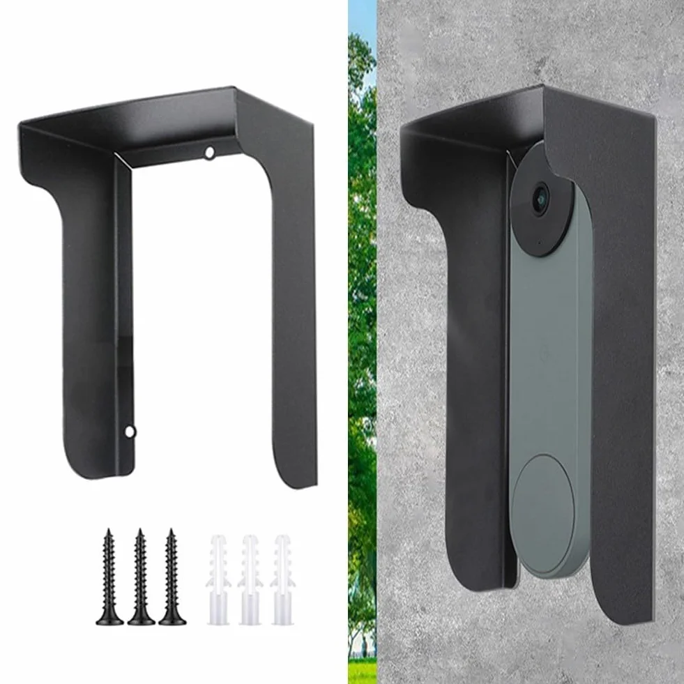 Housse de protection anti-pluie en métal anti-reflet imperméable pour la plupart des sonnettes vidéo
