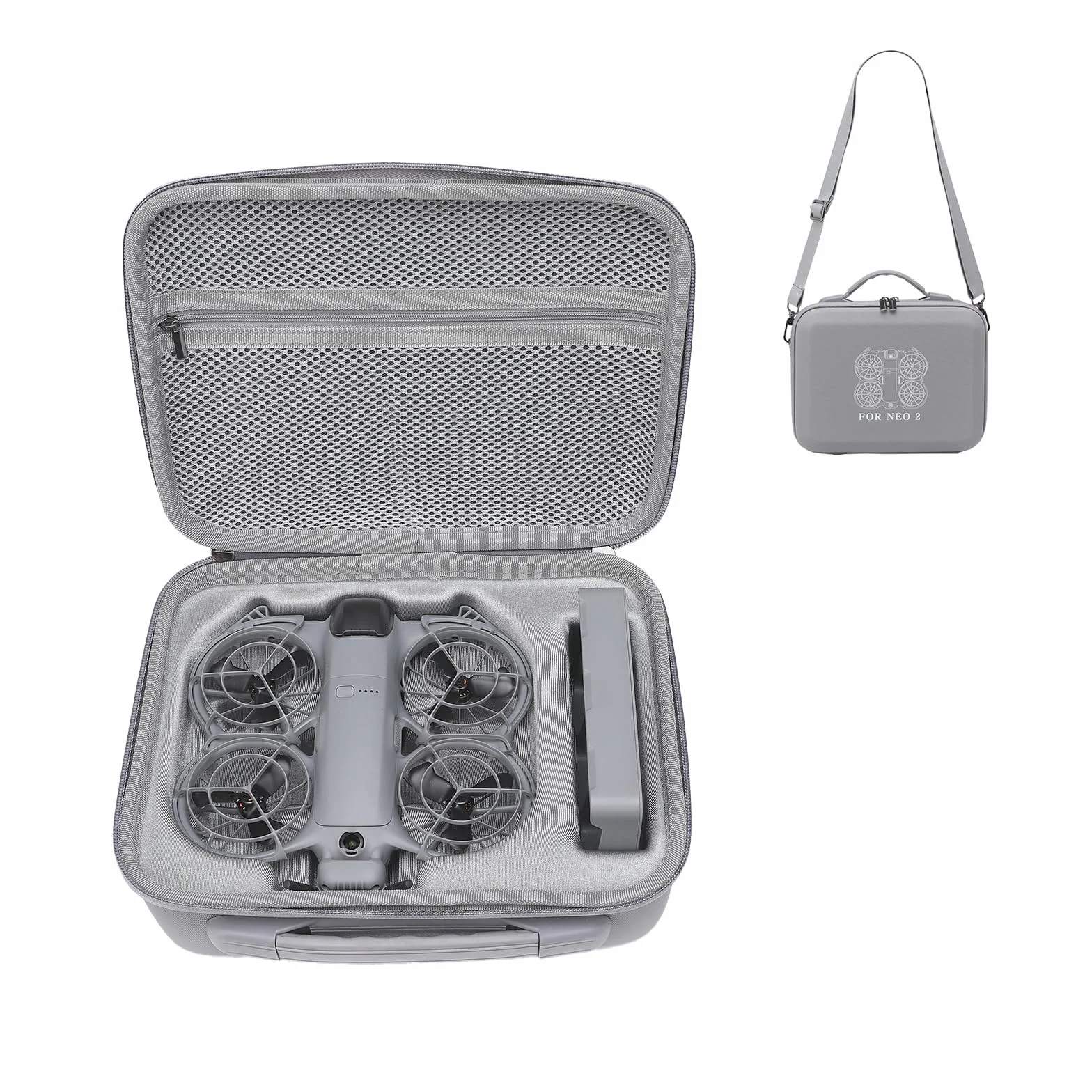 Sac DJI Neo2 Drone, Sac de Transport pour DJI Neo2 No RC Portable Fly More Combo Sac Rangement Drone de Voyage avec Sangle de Transport, Gris