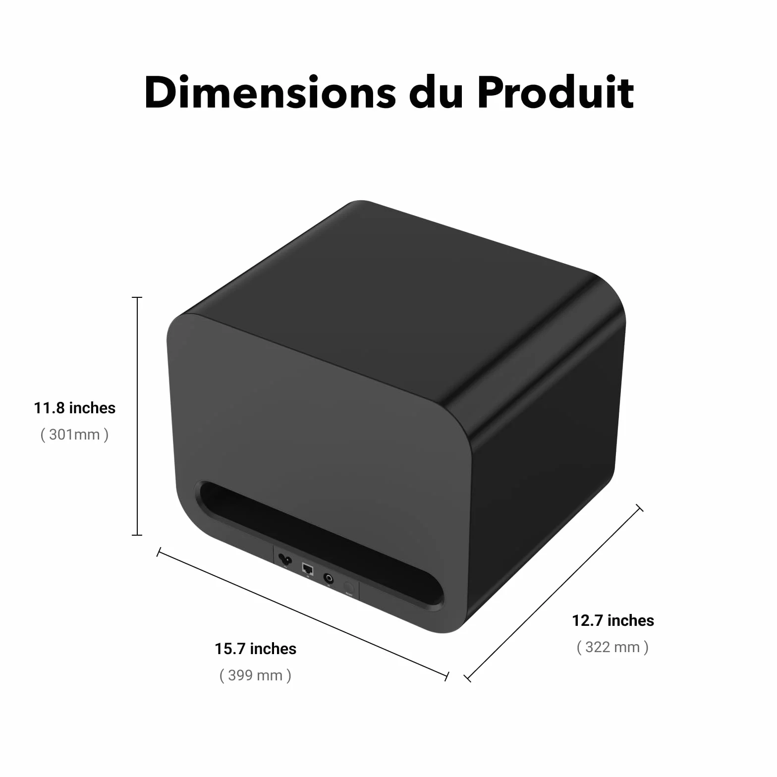 WiiM Sub Pro Caisson de Basses sans Fil Intelligent 8" 250 W AI RoomFit Wi-Fi 6 BT 5.3 Noir