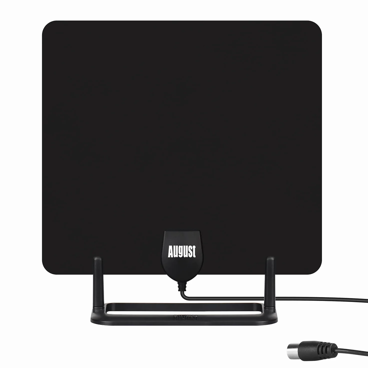 August DTA450 Antenne TV d’Intérieur TNT HD Puissante Numérique avec Câble 3m UHV VHF Noir