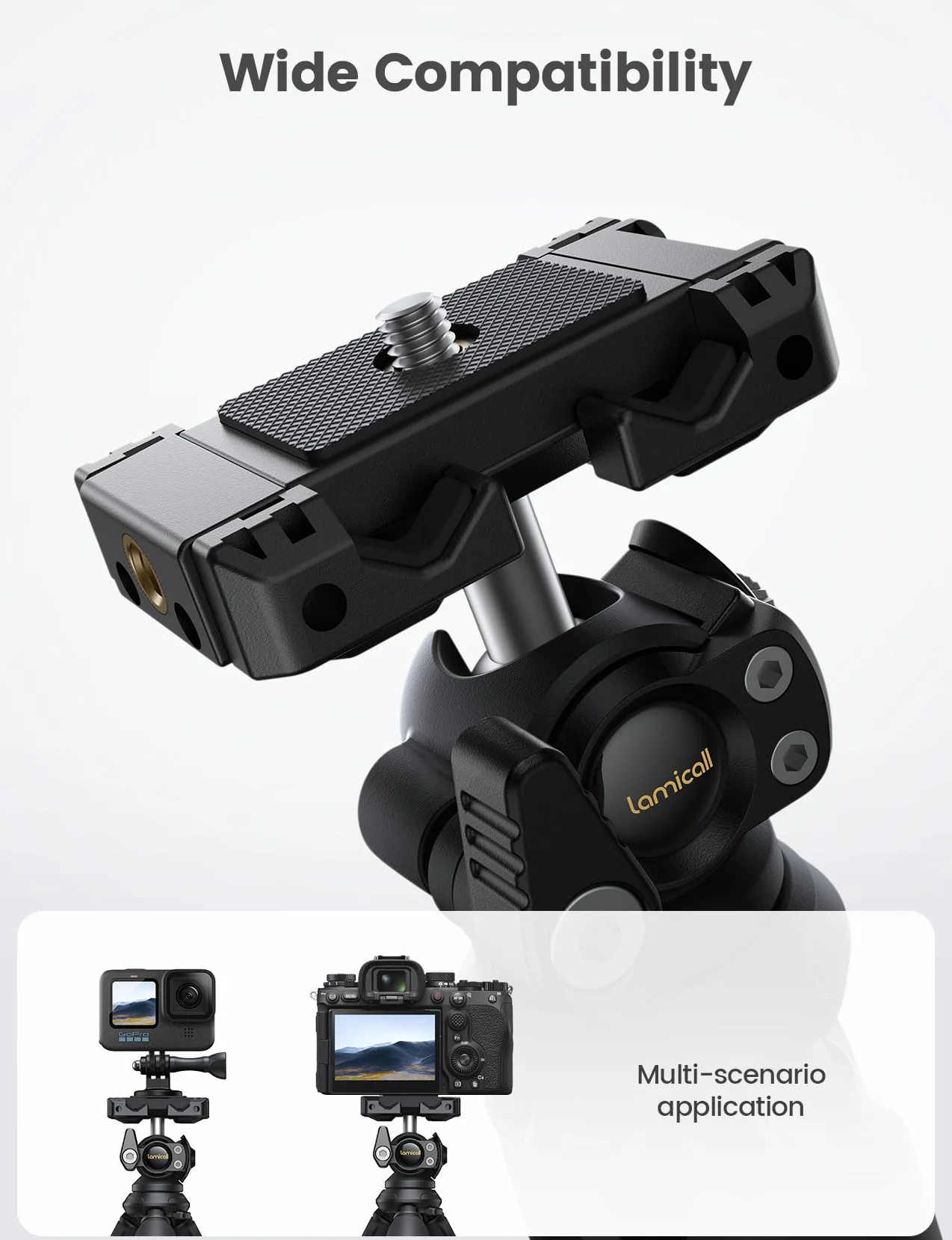 Lamicall Trépied pour Téléphone - [3 en 1] Mini Trépied Flexible Smartphone Portable avec Télécommande Sans Fil, 360° Rotation, Mini Trépied Portable avec Vis 1/4'' pour iPhone/Android/GoPro/Caméra