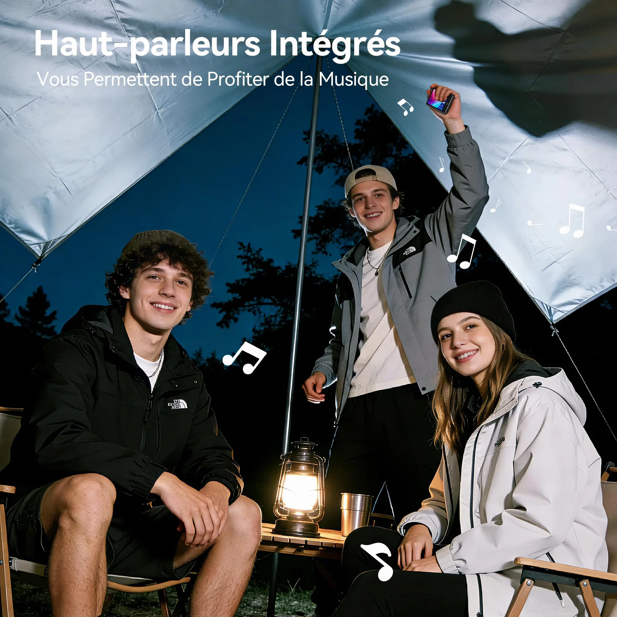 AGPTEK Lecteur MP3 Bluetooth 5.3 64Go, Baladeur Numérique 2.8" Écran Tactile HiFi Sport avec Haut-Parleur Radio FM Enregistreur