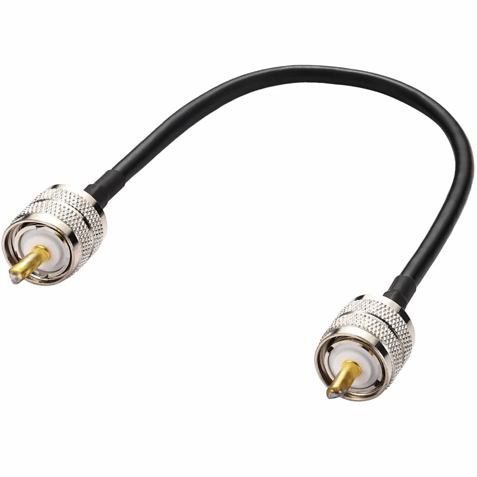 Greluma 1 Pièce UHF Mâle PL-259 à UHF Mâle PL-259 RG58 Câble Coaxial pour Radio HAM et CB, Analyseur D'antenne, Charge Factice, Compteur SWR