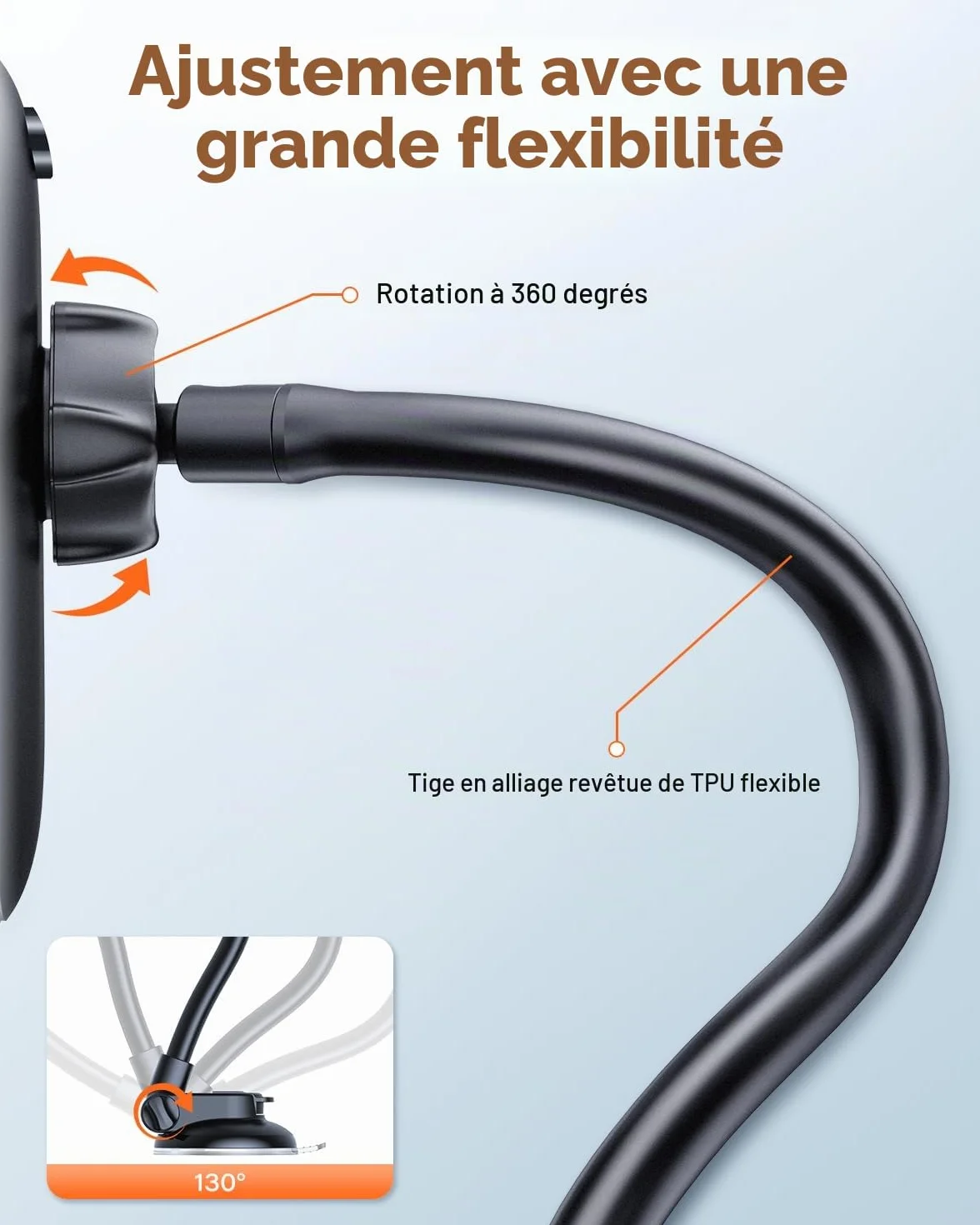 APPS2Car Support de téléphone de Voiture pour Pare-Brise - Ventouse Plus Forte - Support de téléphone pour Tableau de Bord de Voiture - Compatible avec iPhone 14/13/12 Pro Max, Samsung S22 et Plus