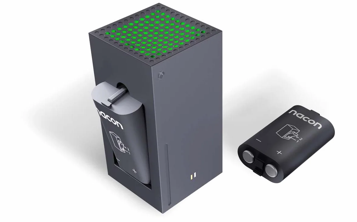 Nacon Double Chargeur pour Manettes Xbox Series X|S & Xbox One + Deux Batteries Rechargeables Haute capacité - Câble USB 1 mètre – Licence Officielle Xbox - XBXBATTERYBOX