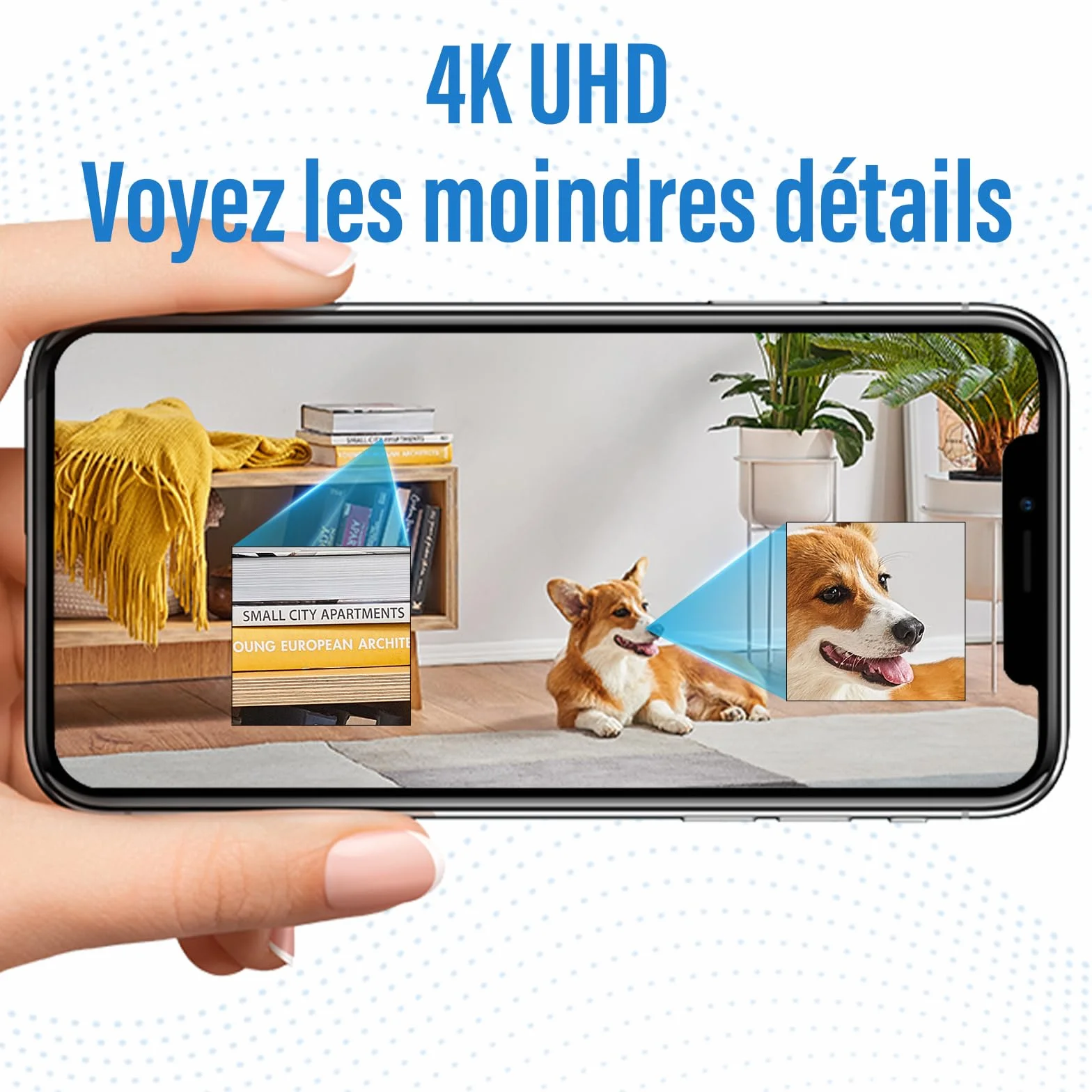 Caméra cachée 4K sans Fil Vision Nocturne Grand Angle Détection Mouvement Sécurité Intérieure
