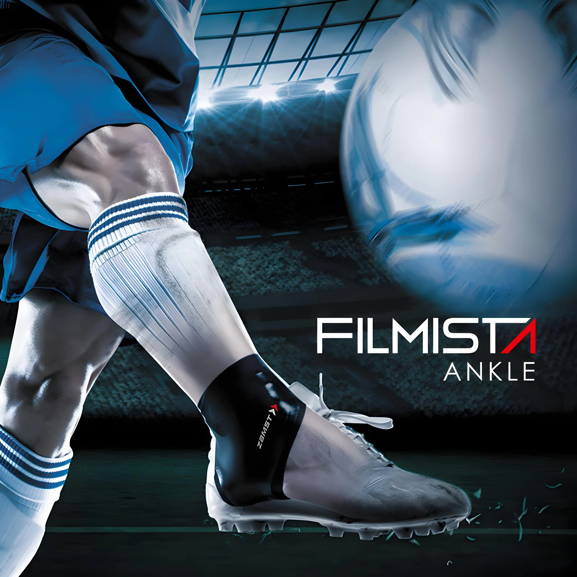 Zamst Filmista Chevillère - Orthèse de Cheville Ultra-Fine pour le Sport, Support Stabilisant - Droit, L
